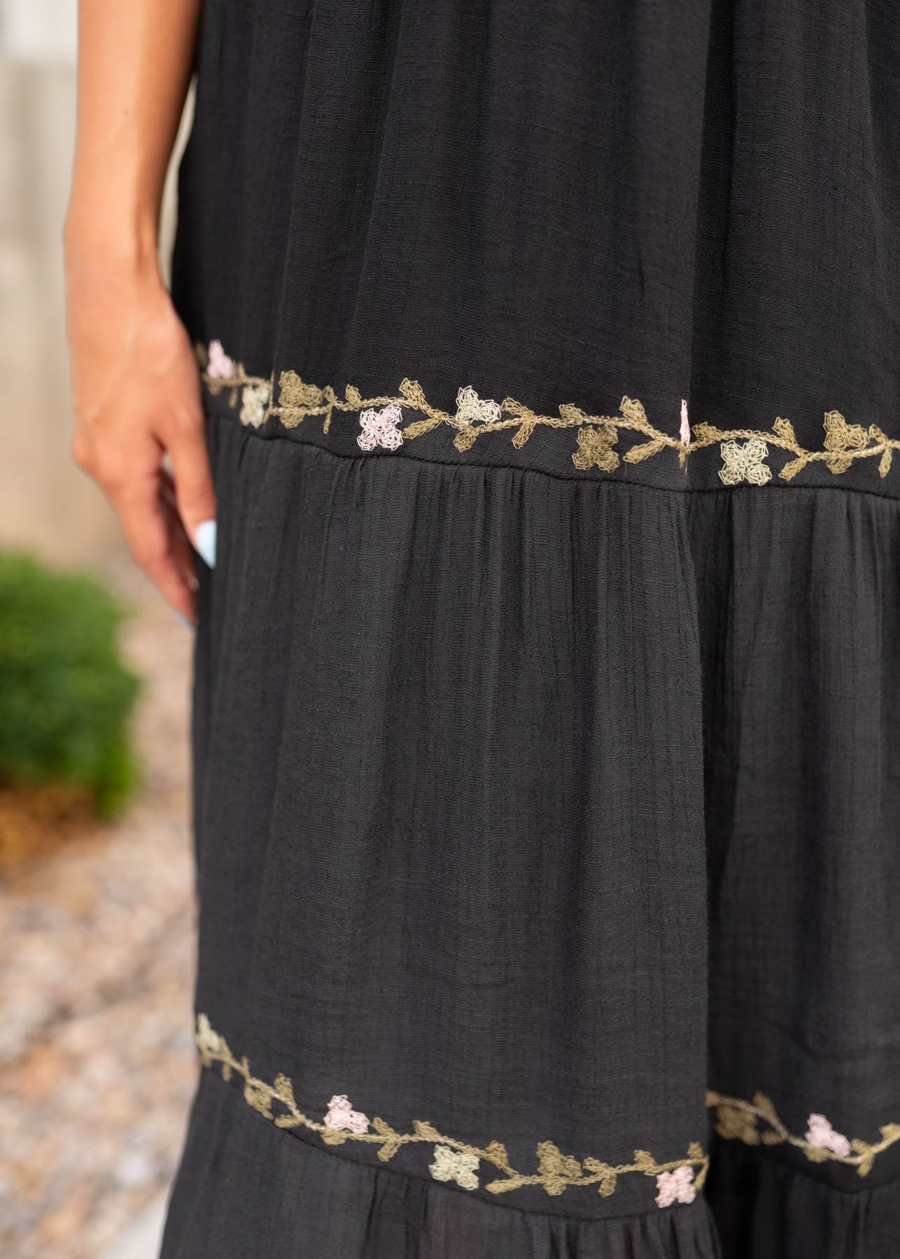 Courtney Black Embroidered Dress