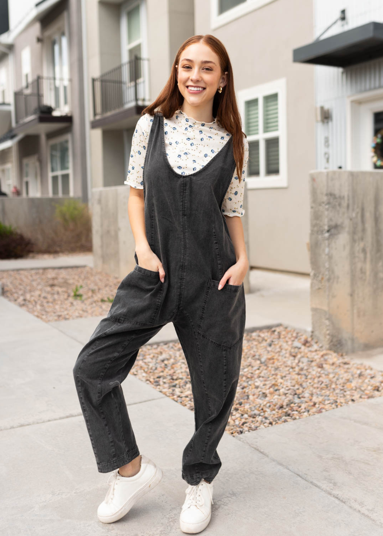 Cristy Charcoal Washed Jumpsuit