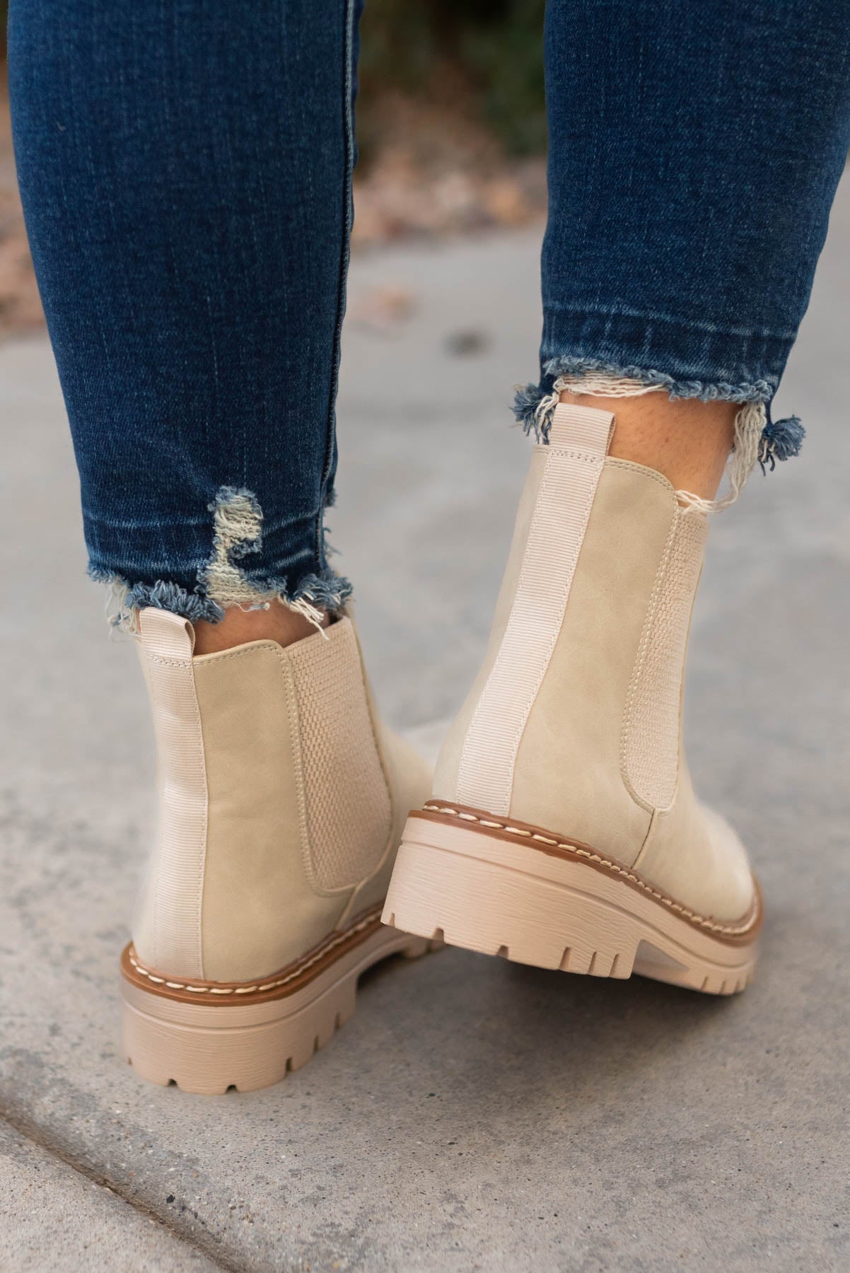 Teri Sand Chelsea Boots