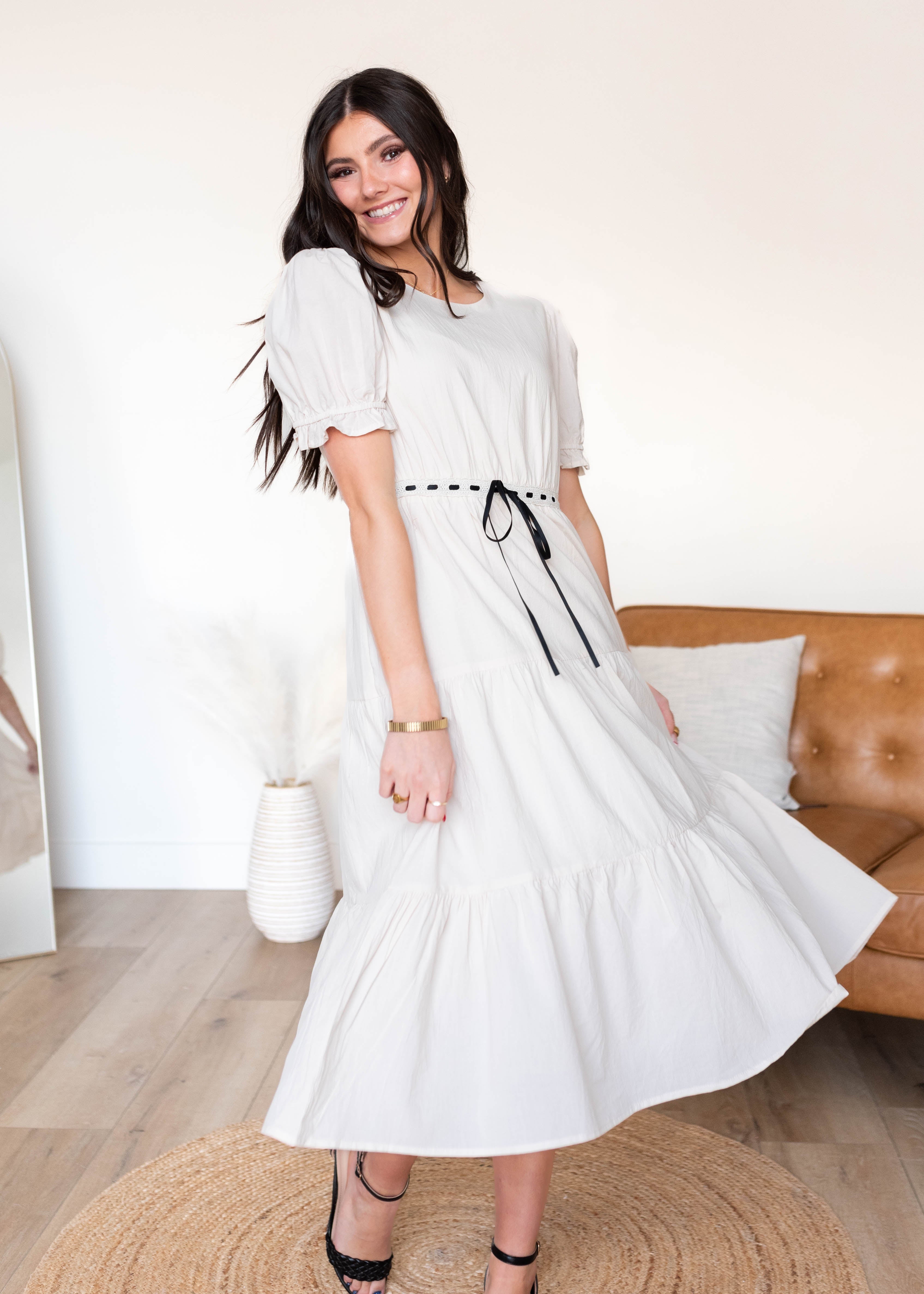 Esmee Cream Ribbon Dress