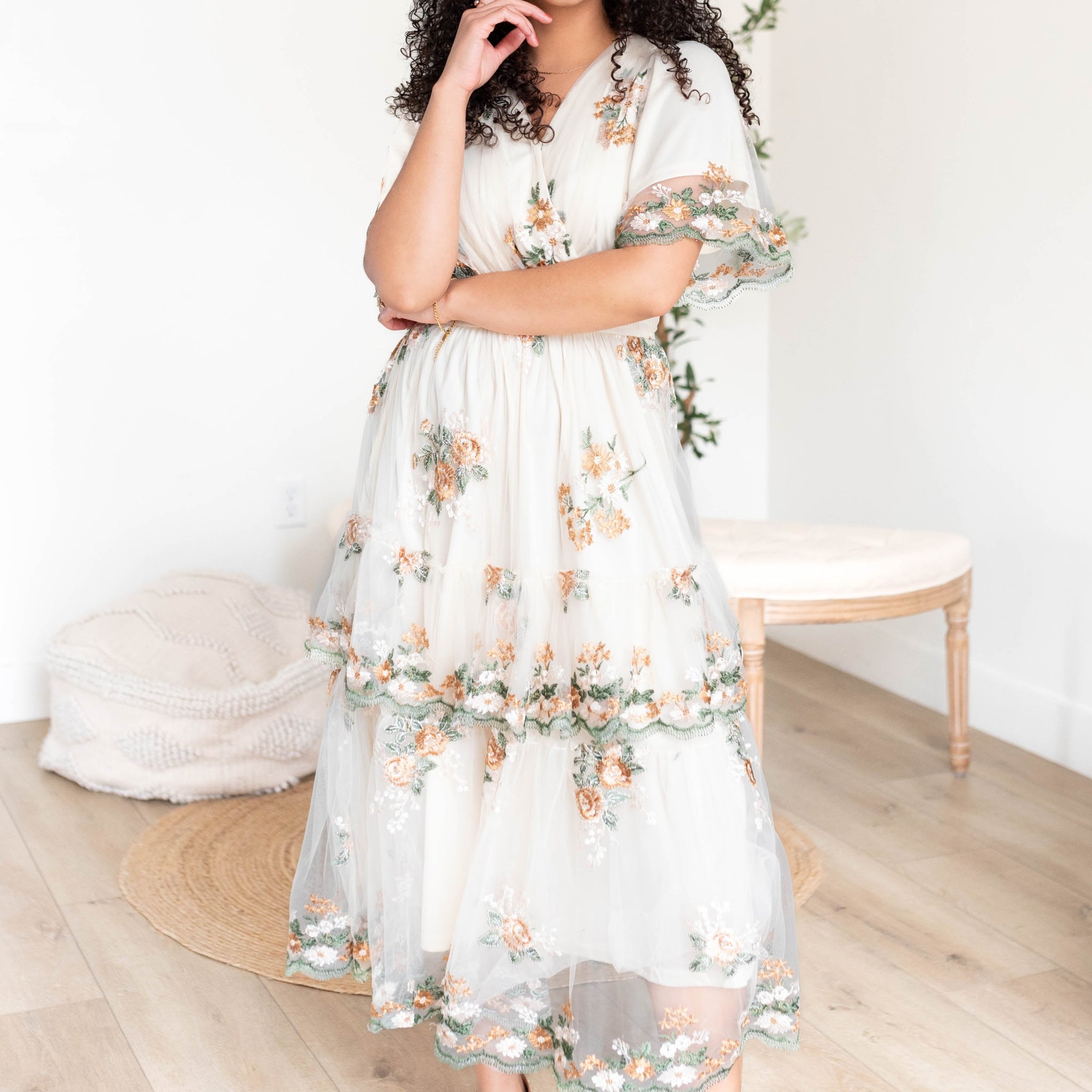 Wild Flower Taupe Dress