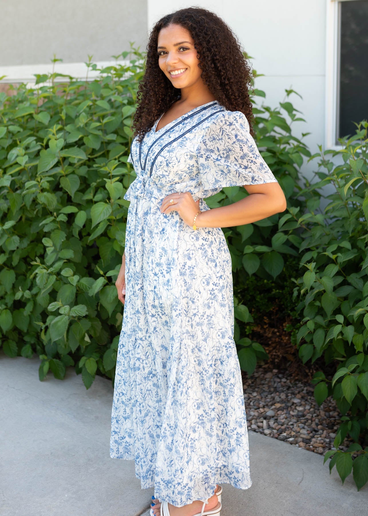 Jolanda Blue Floral Dress