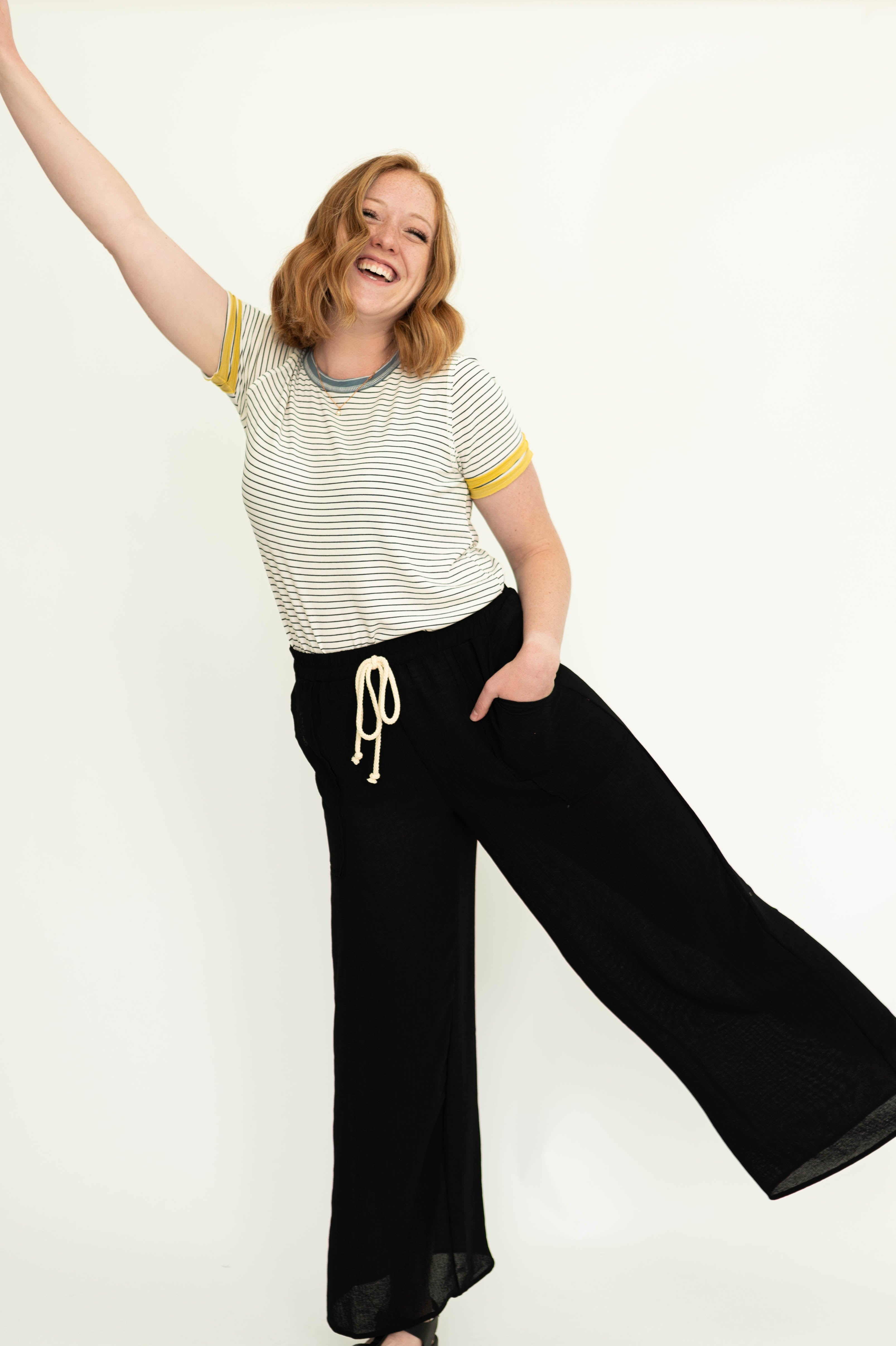 Lucy White Striped Top