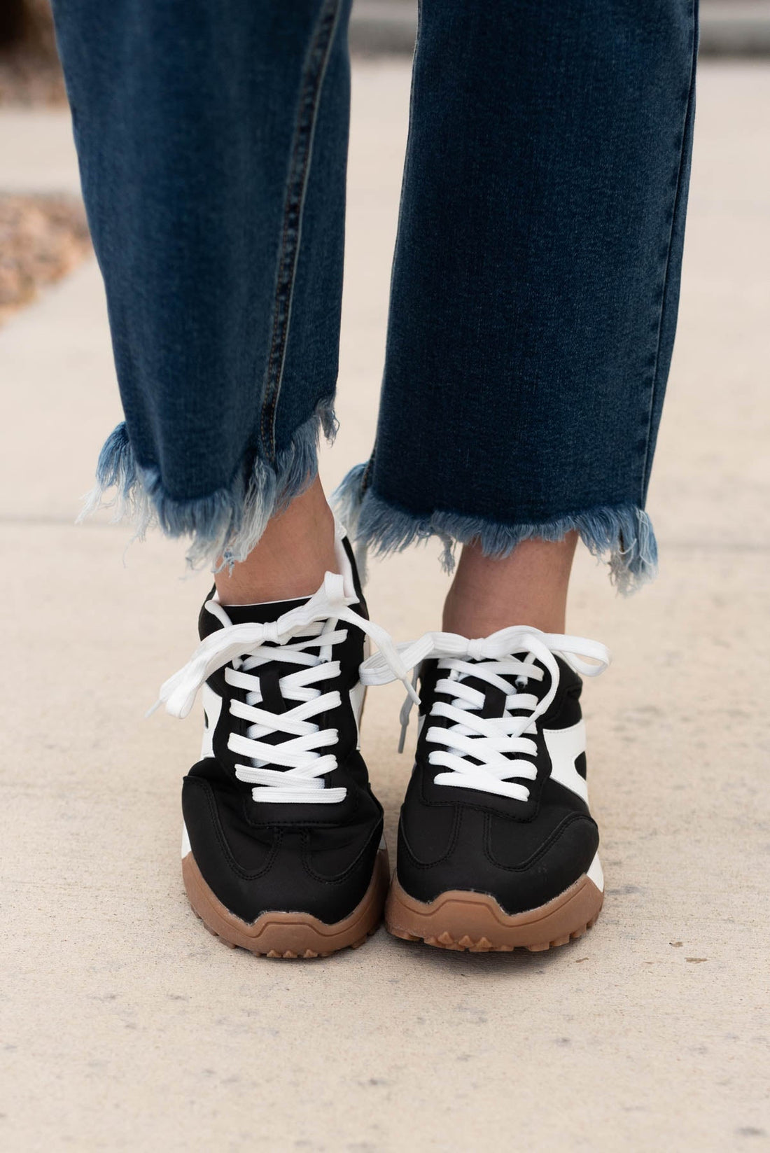 Kristen Black Lace Up Sneakers
