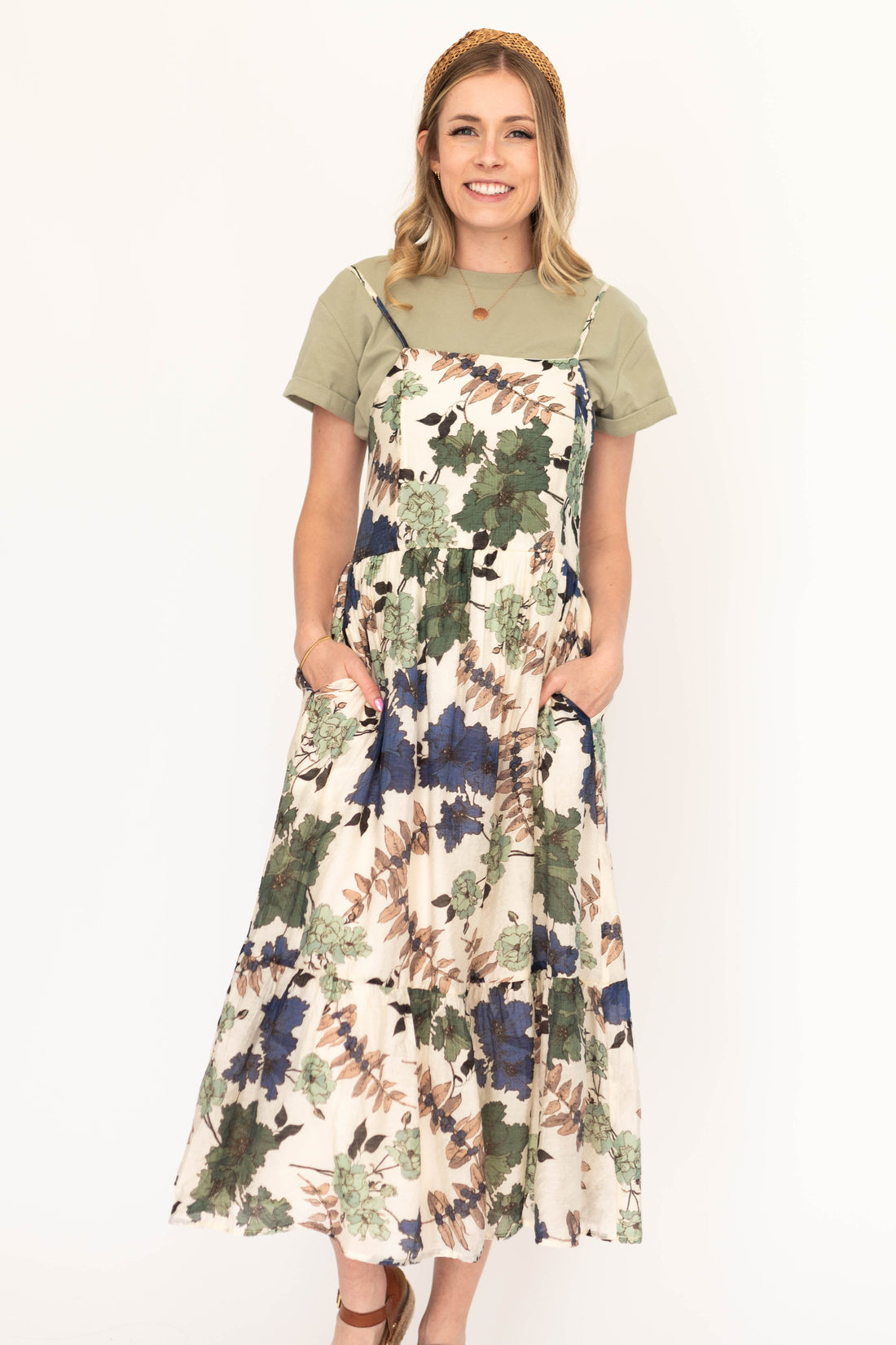 Marina Cream Floral Dress