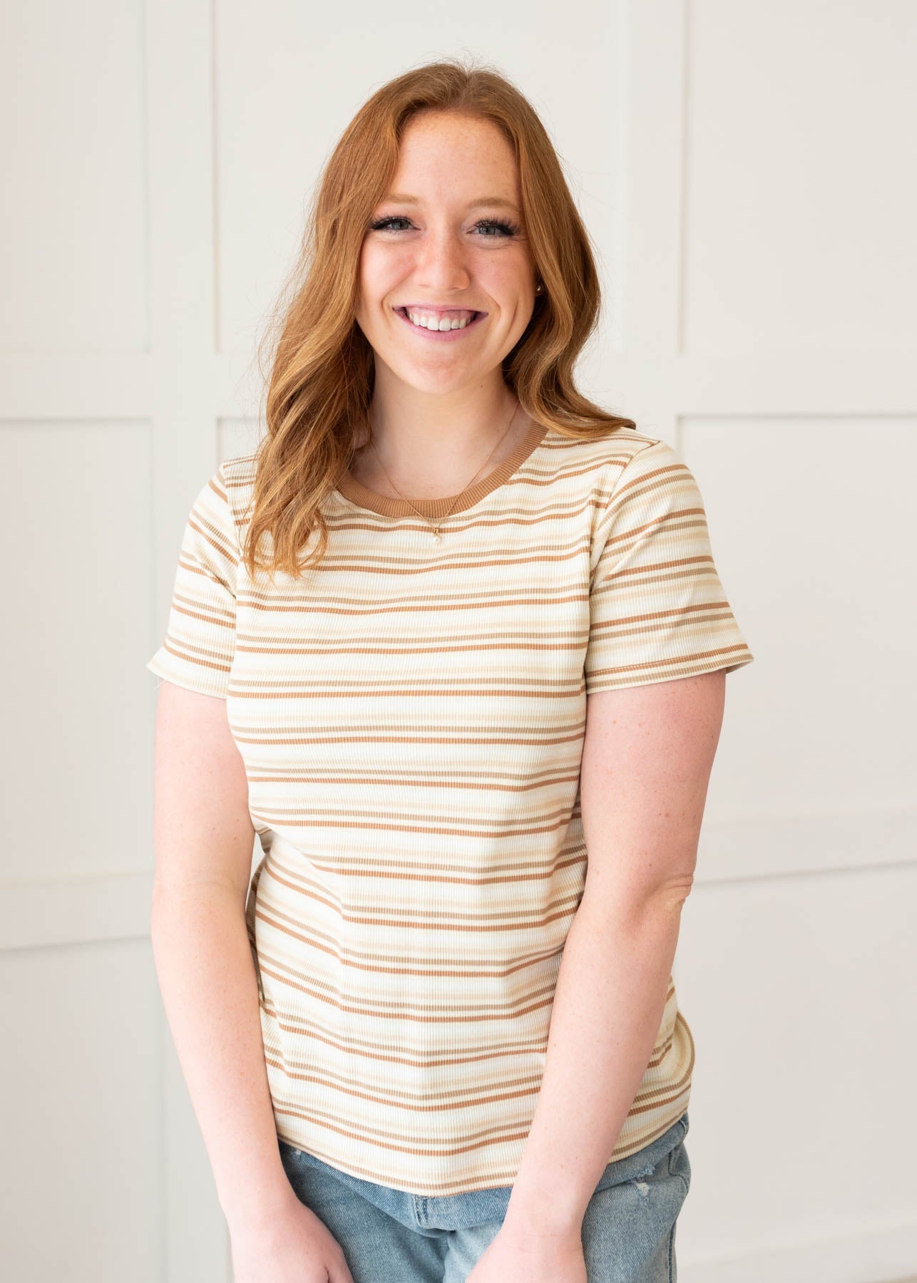 Daisy Taupe Stripe Top