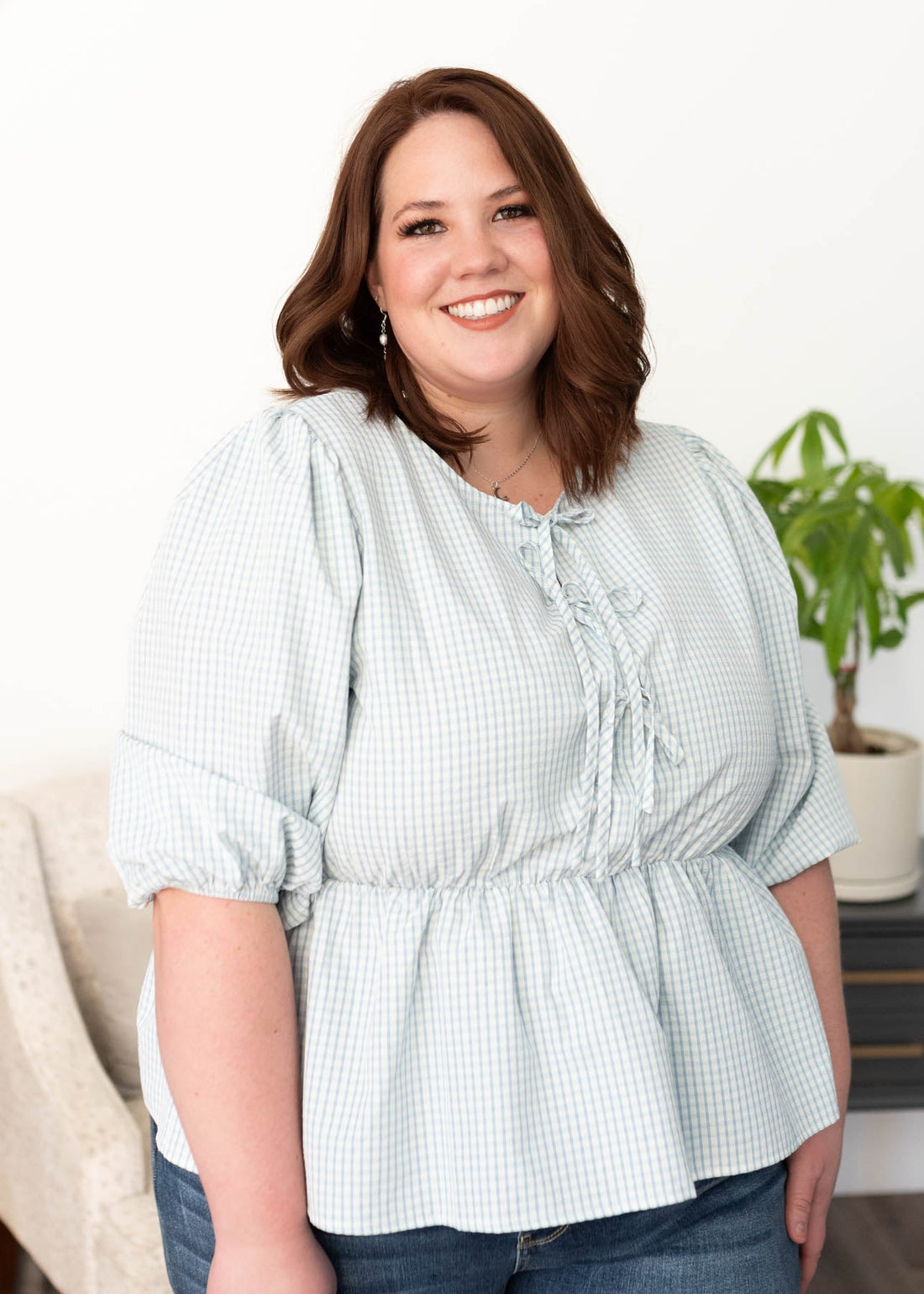 Dalia Light Blue Stripe Top