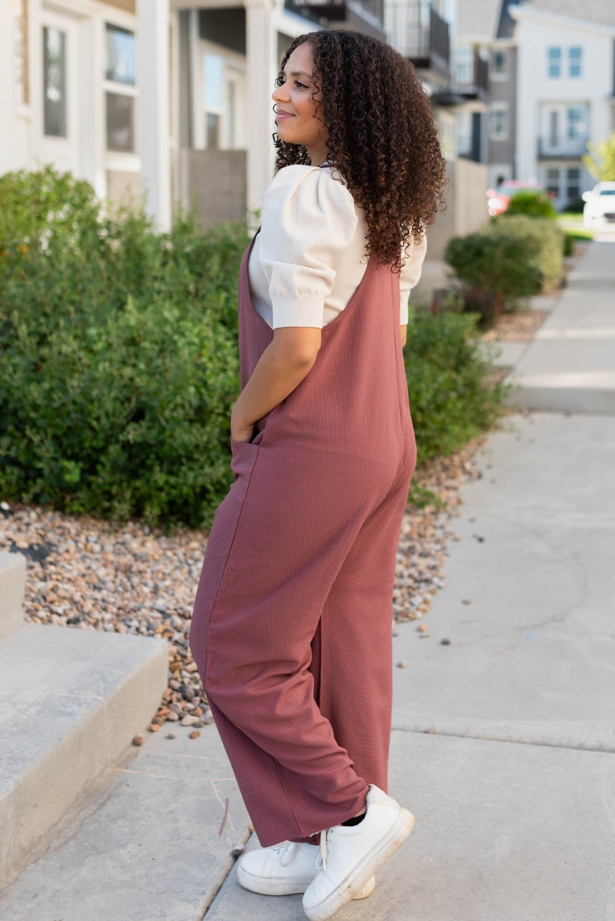 Dana Mahogany Woven Overalls