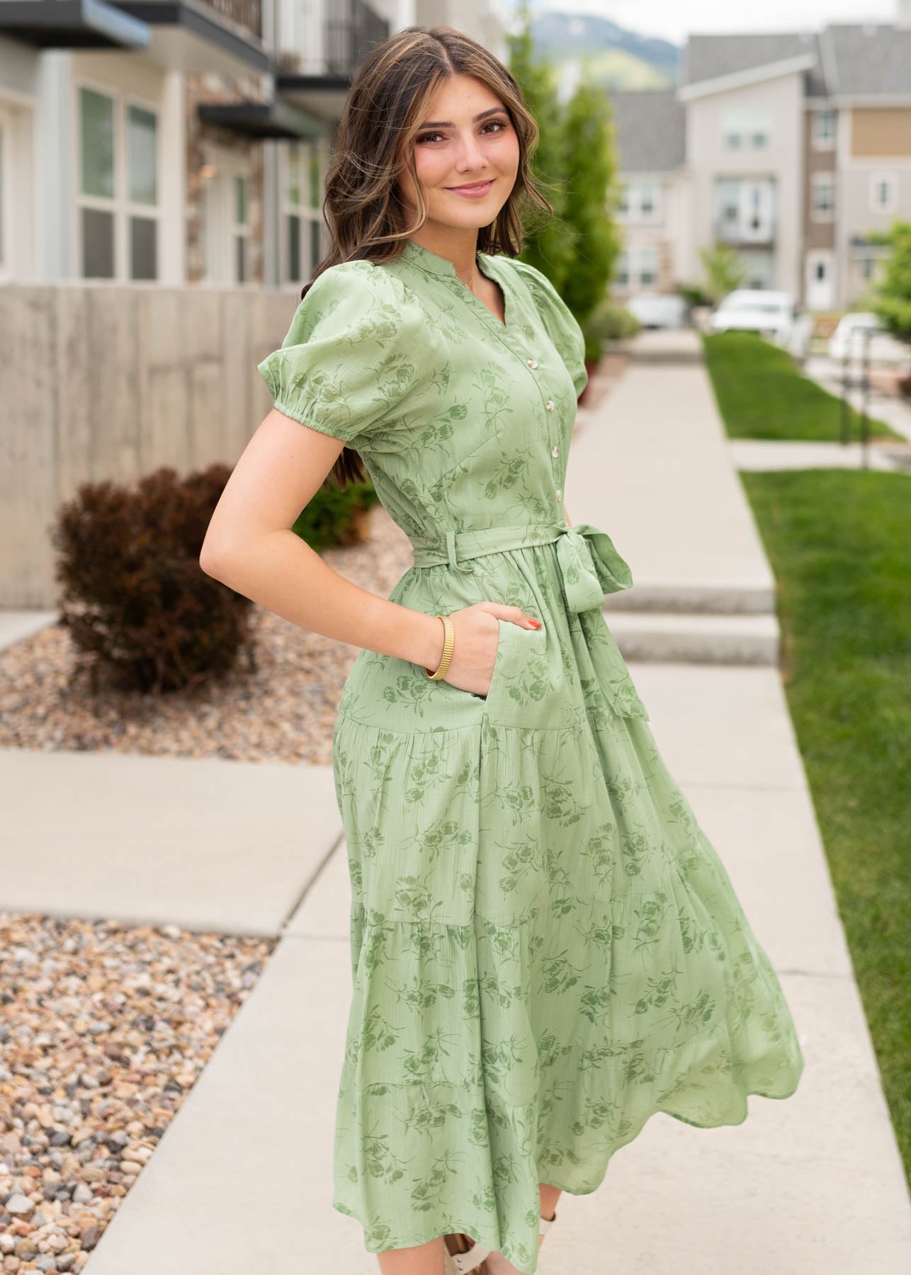 Dannah Green Button Up Dress
