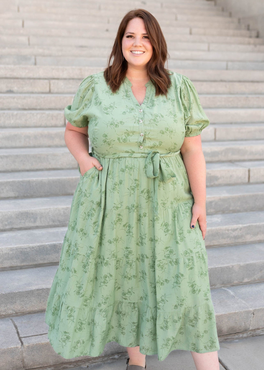 Dannah Green Button Up Dress