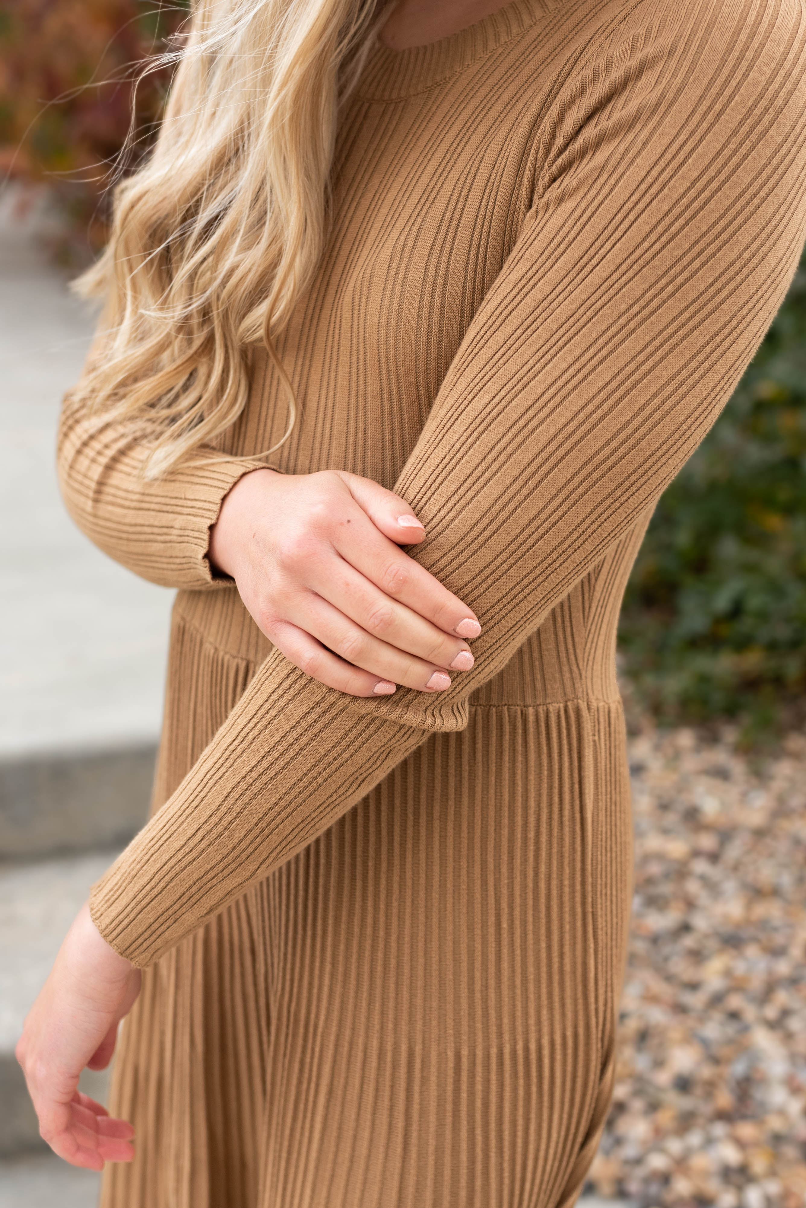 Darlynn Latte Pleated Dress