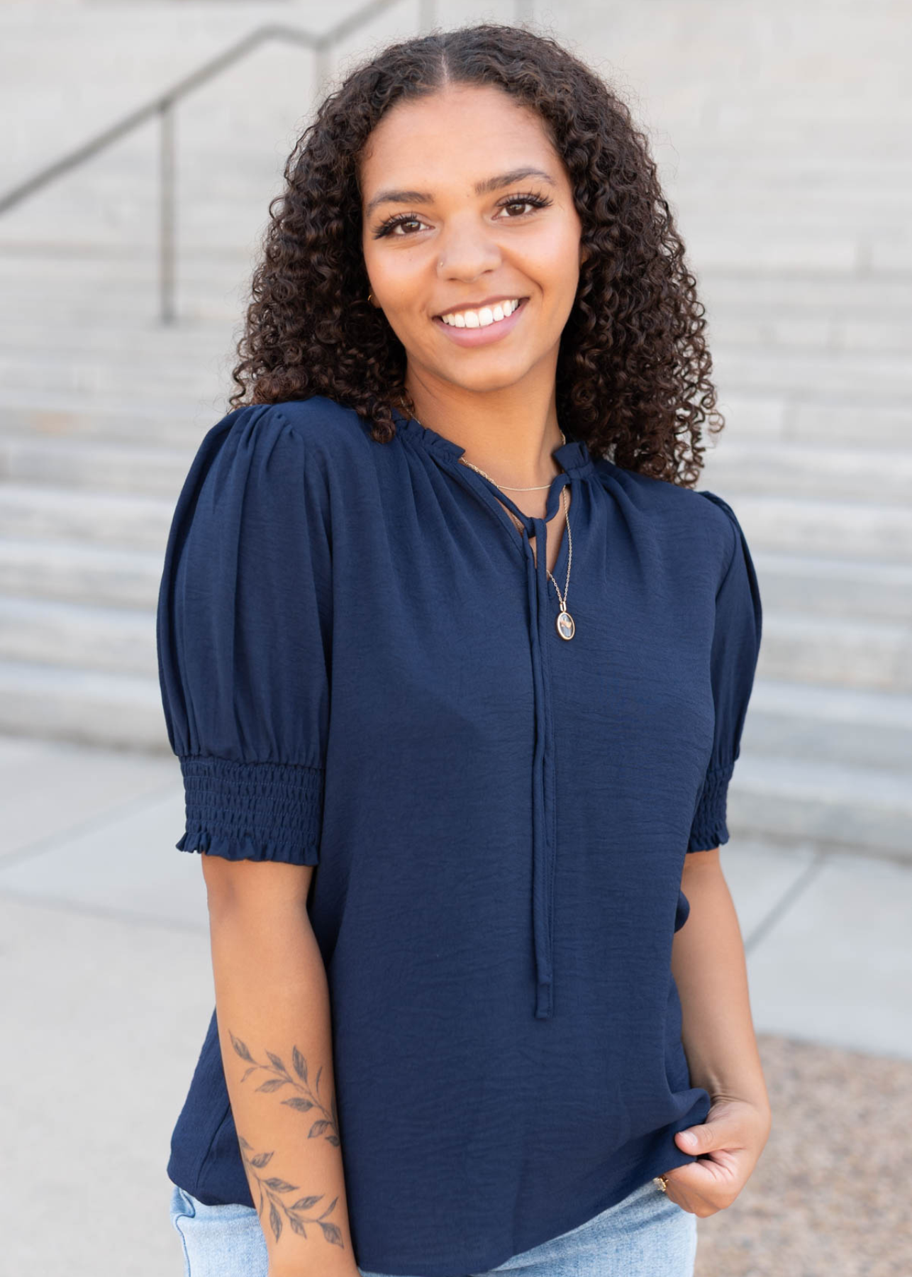 Debbie Navy Top