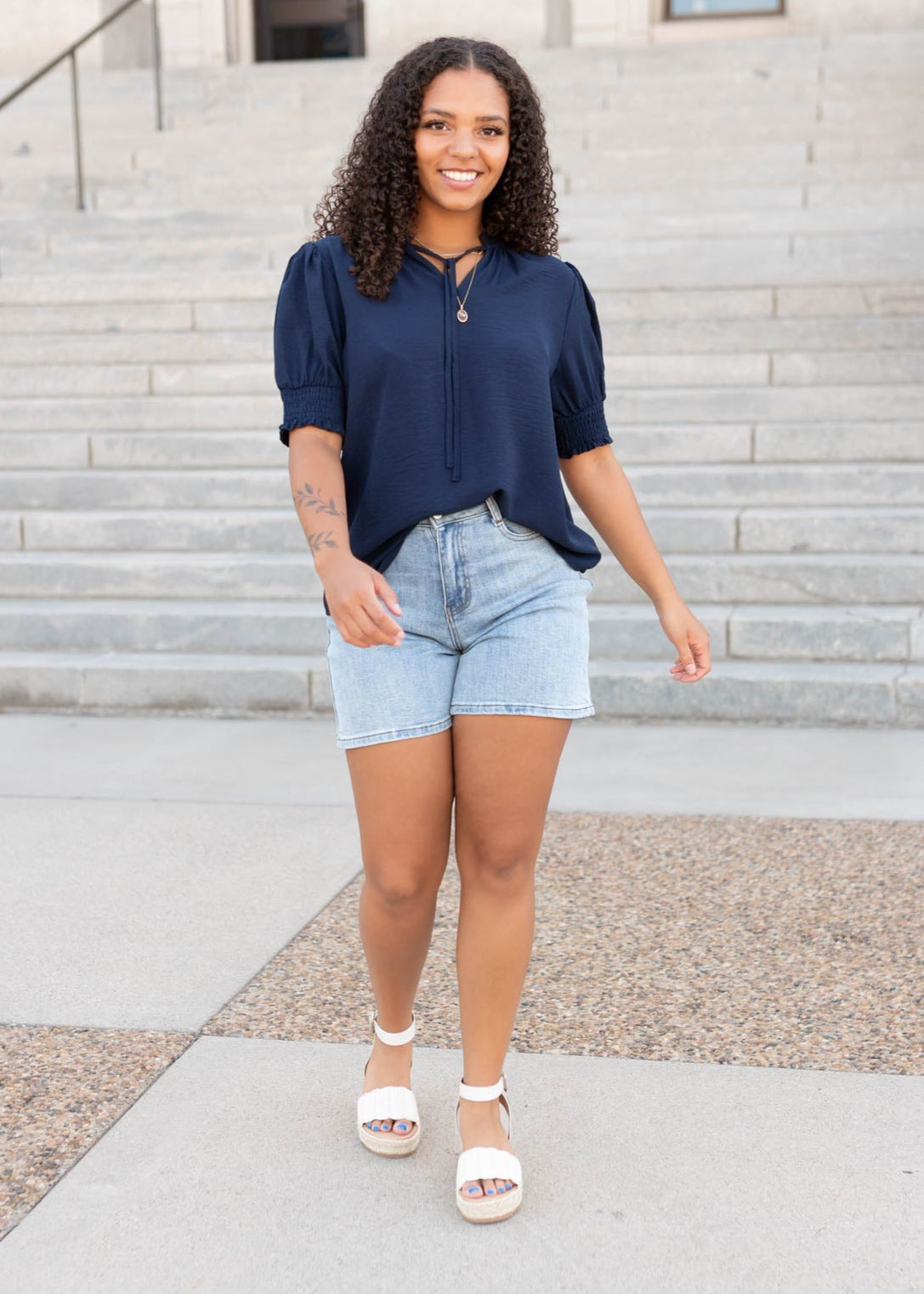 Debbie Navy Top