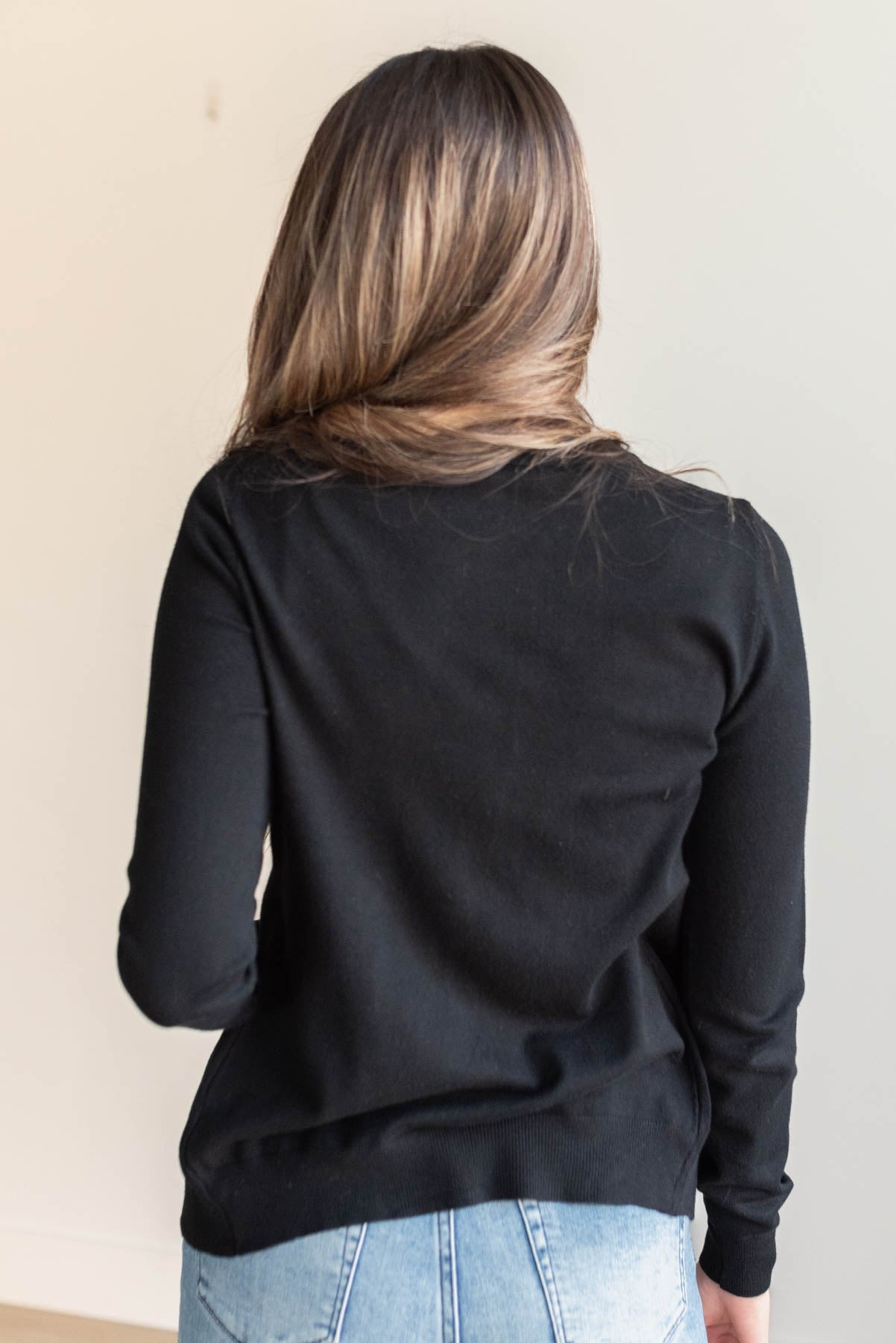 Deja Black Button Down Cardigan