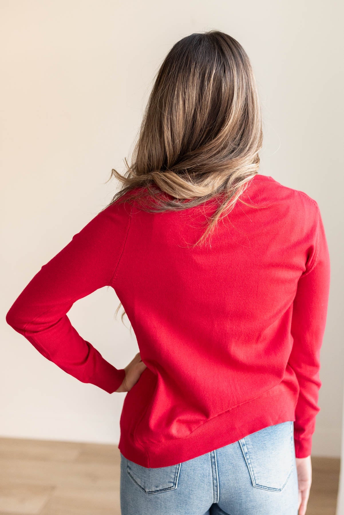 Deja Red Button Down Cardigan