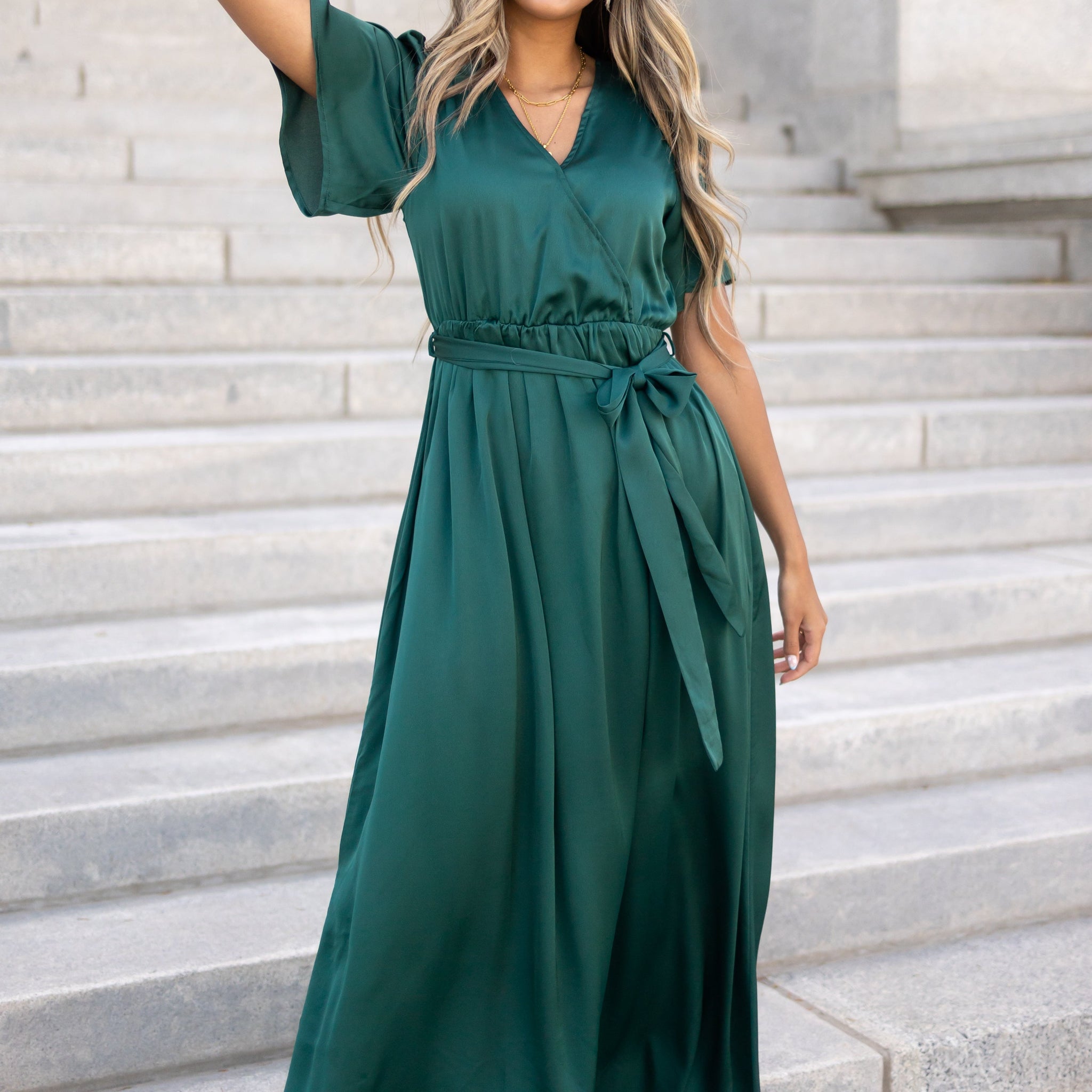 Demetria Hunter Green Dress