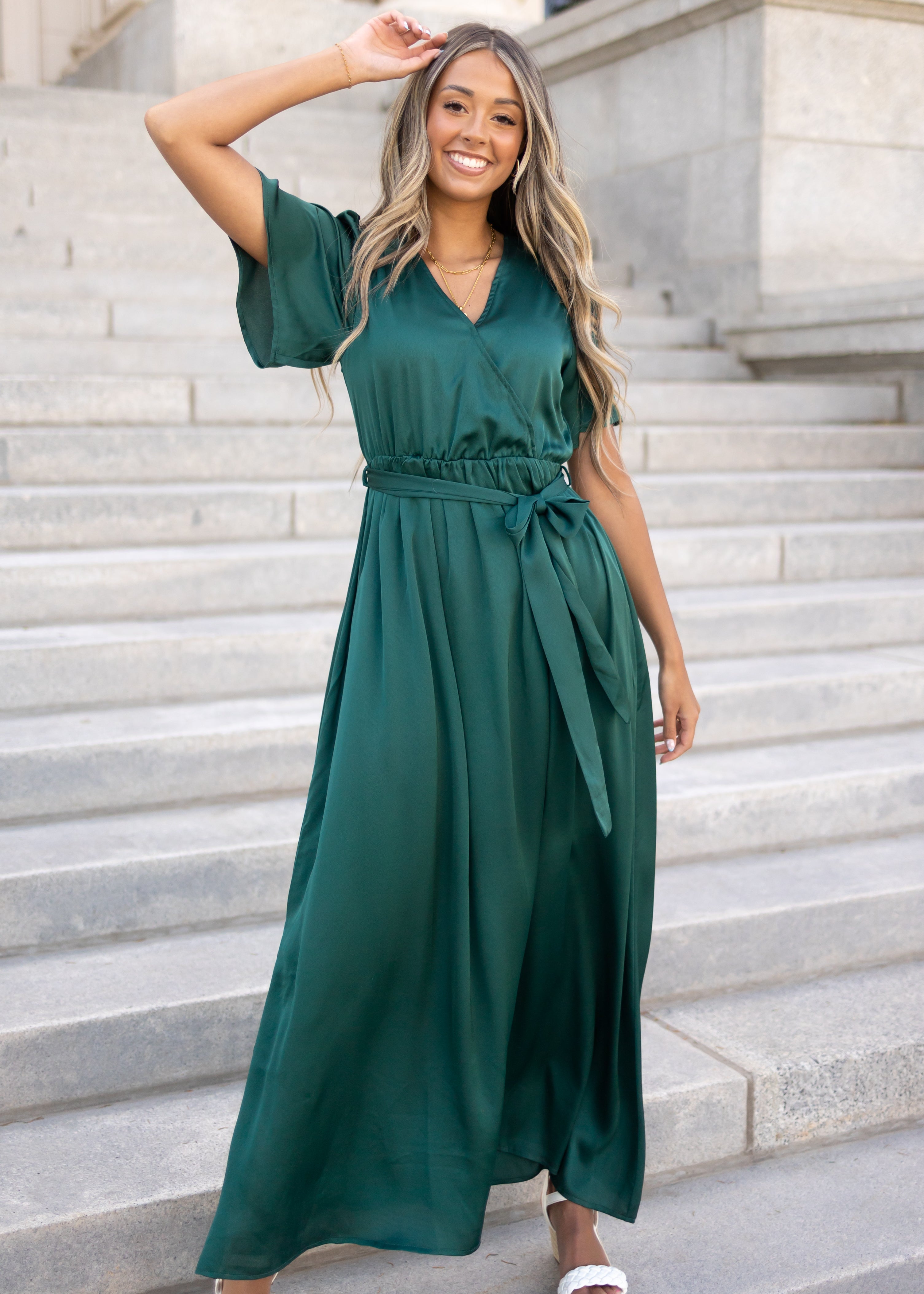 Demetria Hunter Green Dress