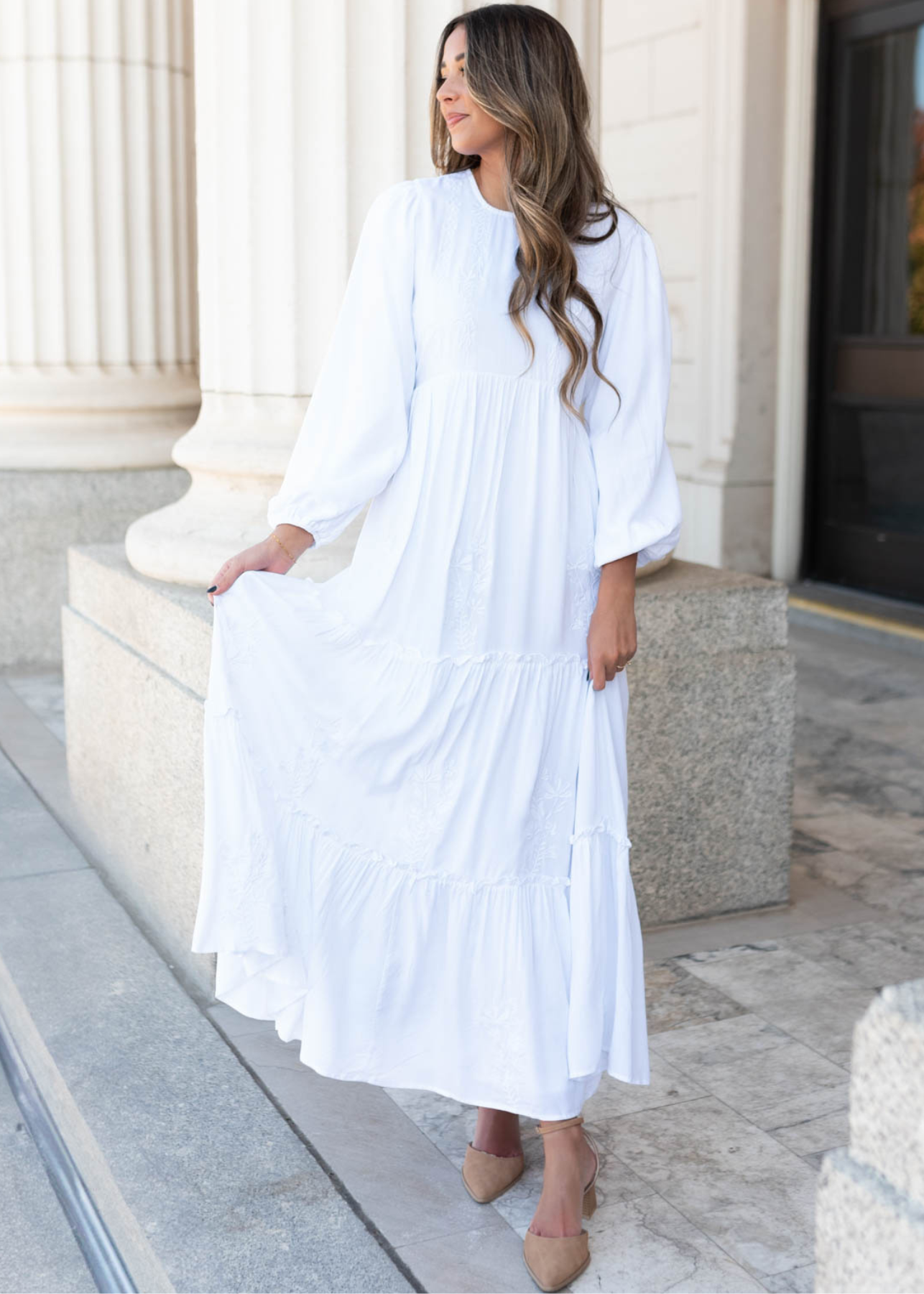 Diana White Embroidered Dress