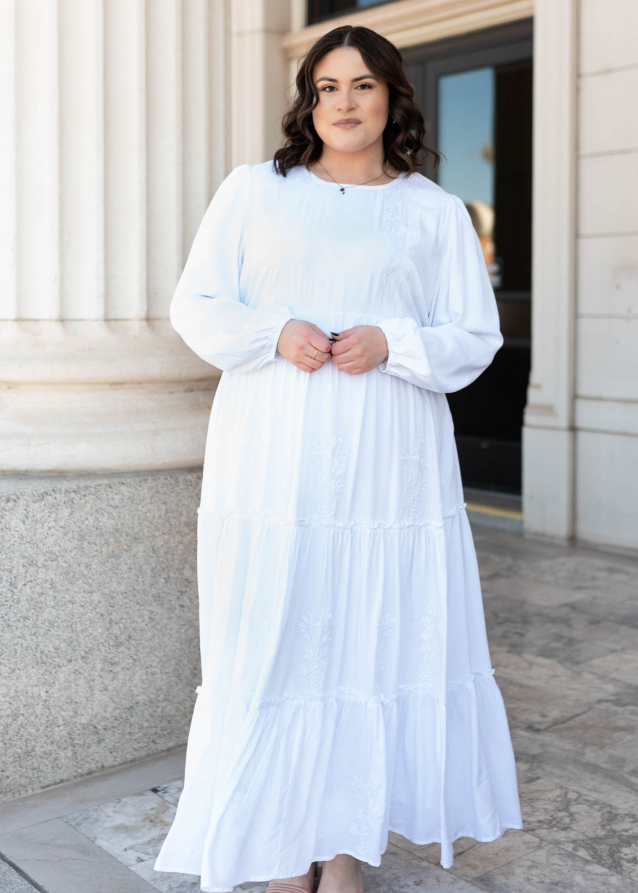 Diana White Embroidered Dress