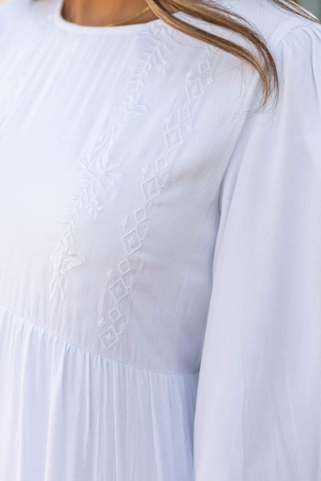 Diana White Embroidered Dress