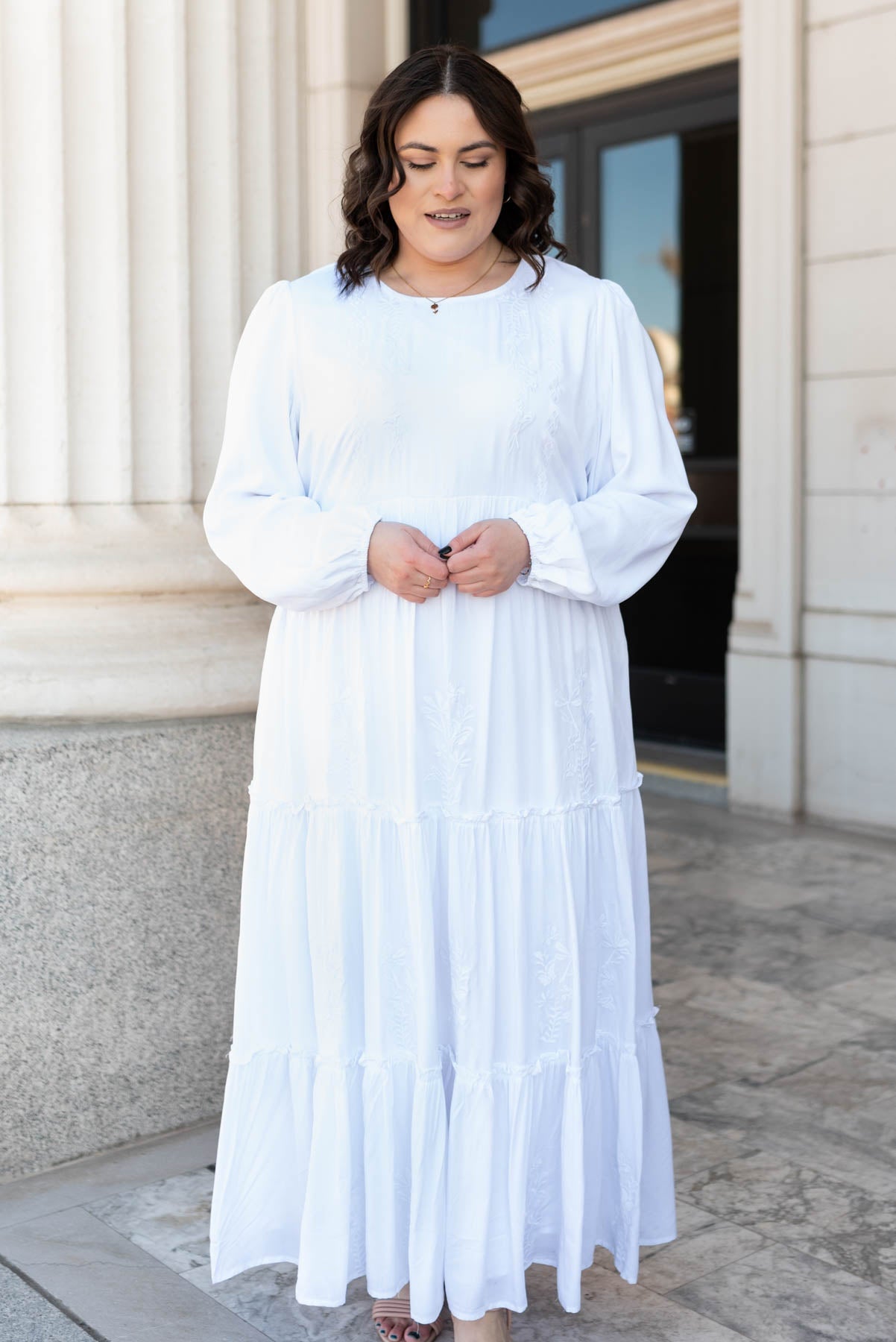 Diana White Embroidered Dress
