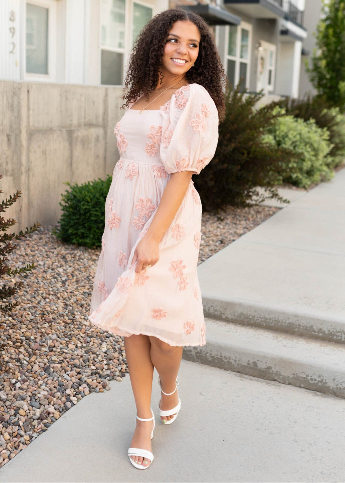 Dorothy Blush Pink Floral Dress