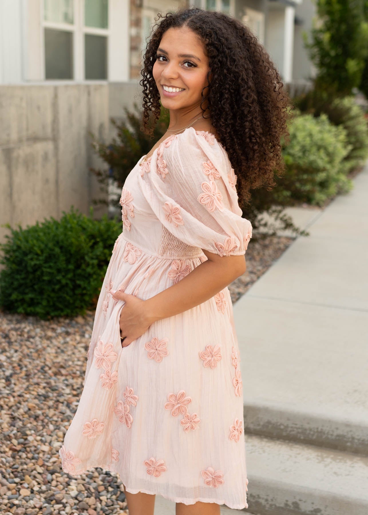 Dorothy Blush Pink Floral Dress