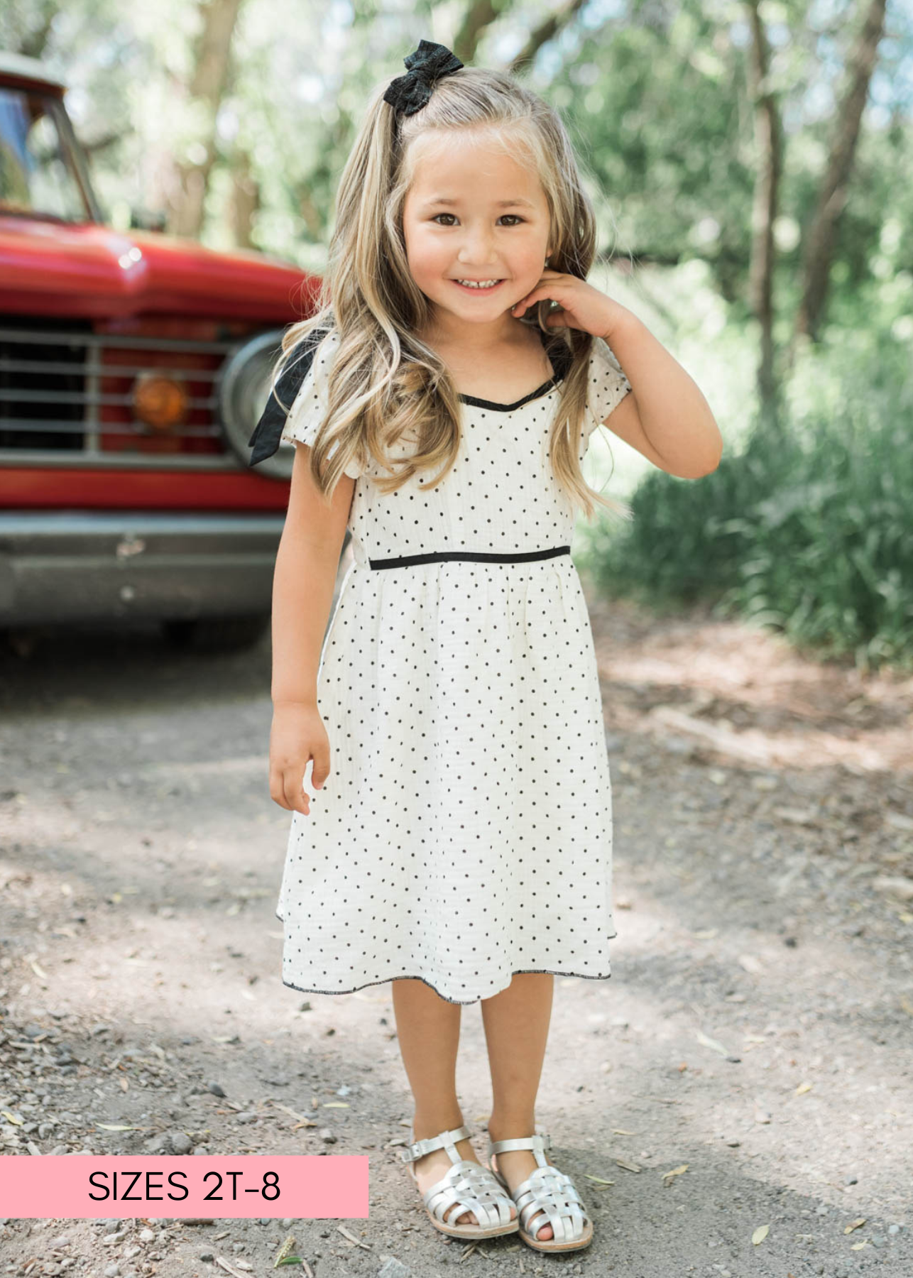 Dottie Ivory Polka Dot Little Girl Dress
