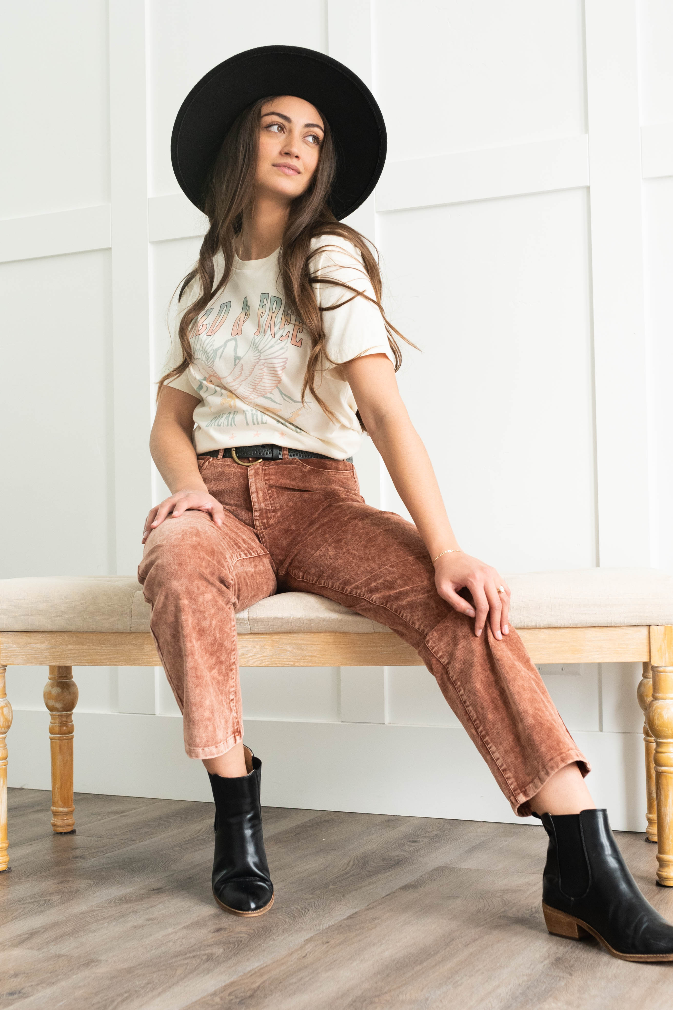 Eira Brown Suede Pants