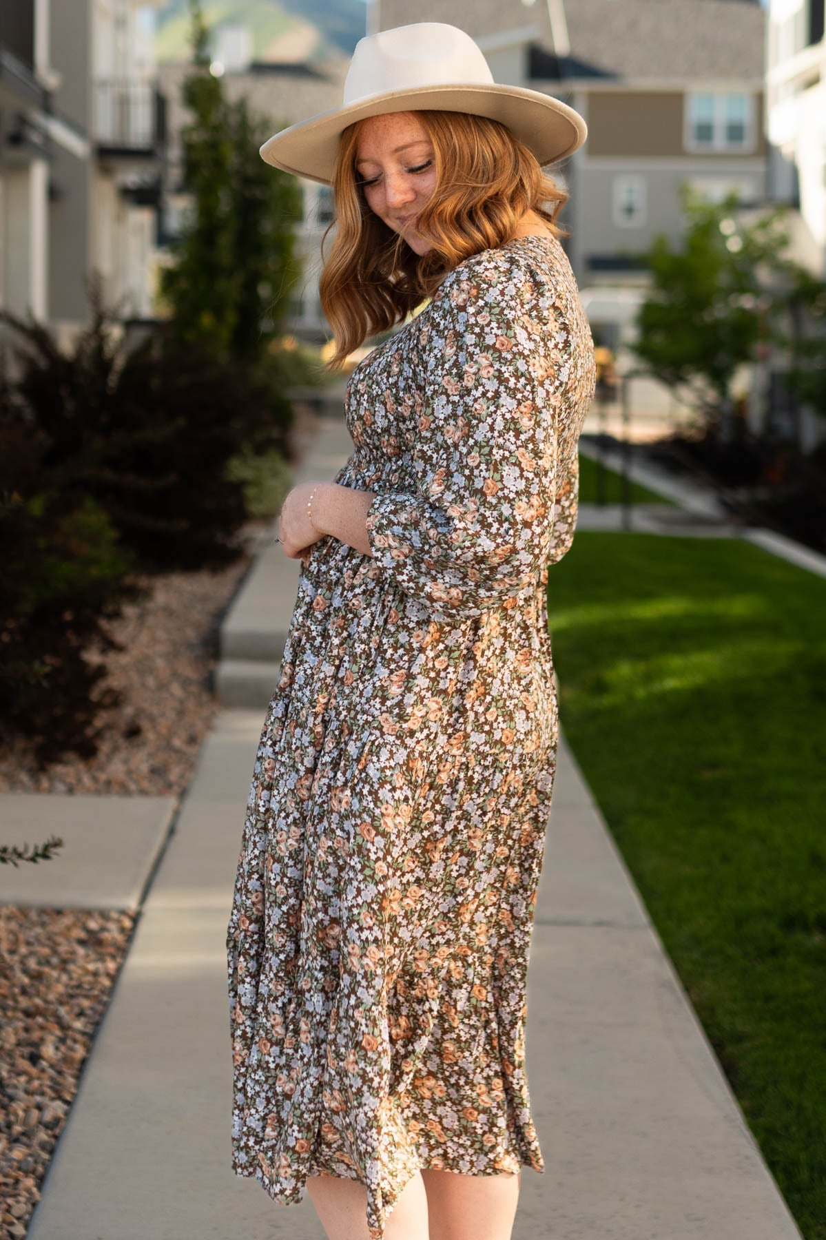 Eirian Chestnut Floral Dress