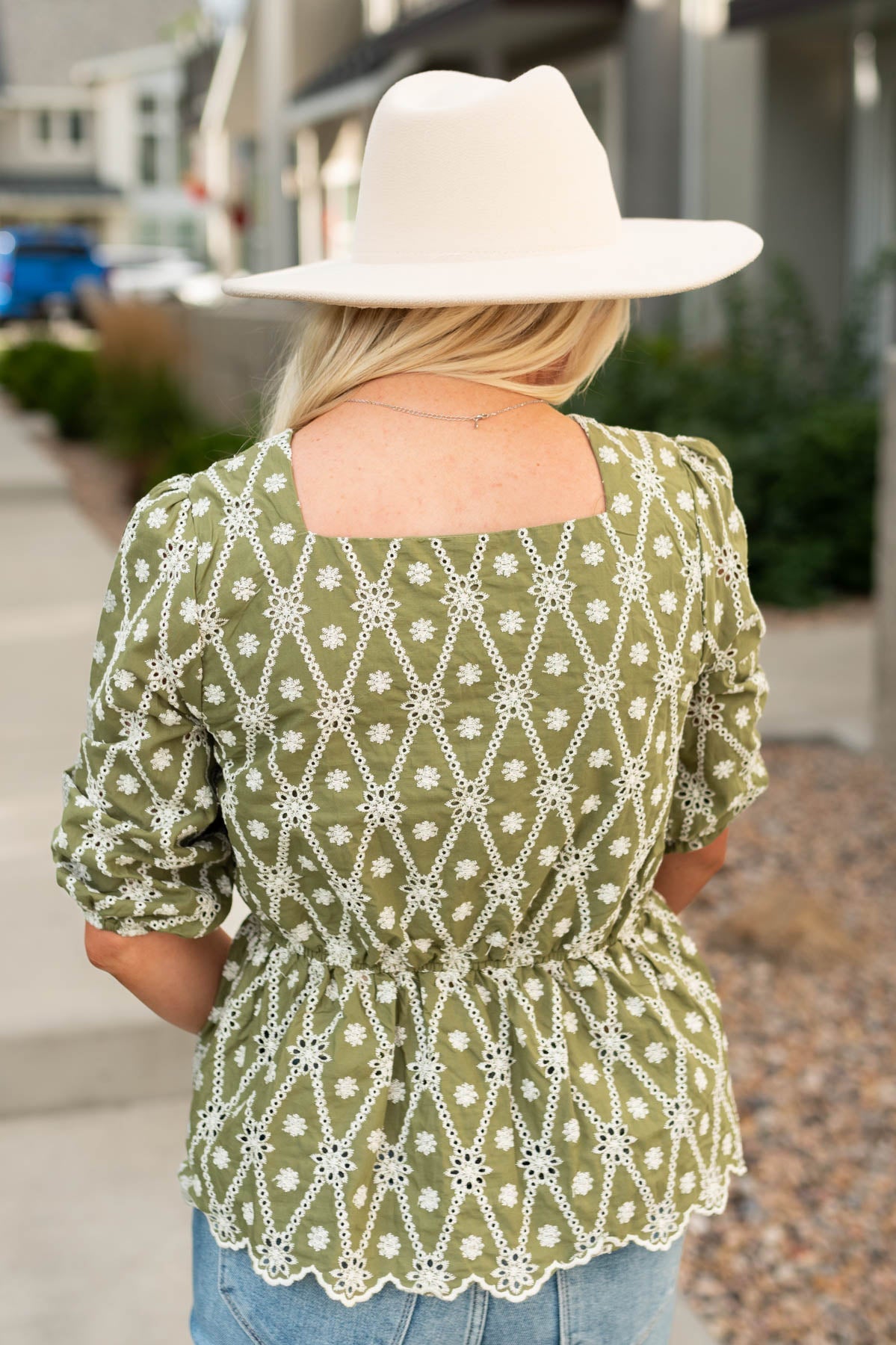 Eisley Olive Floral Top