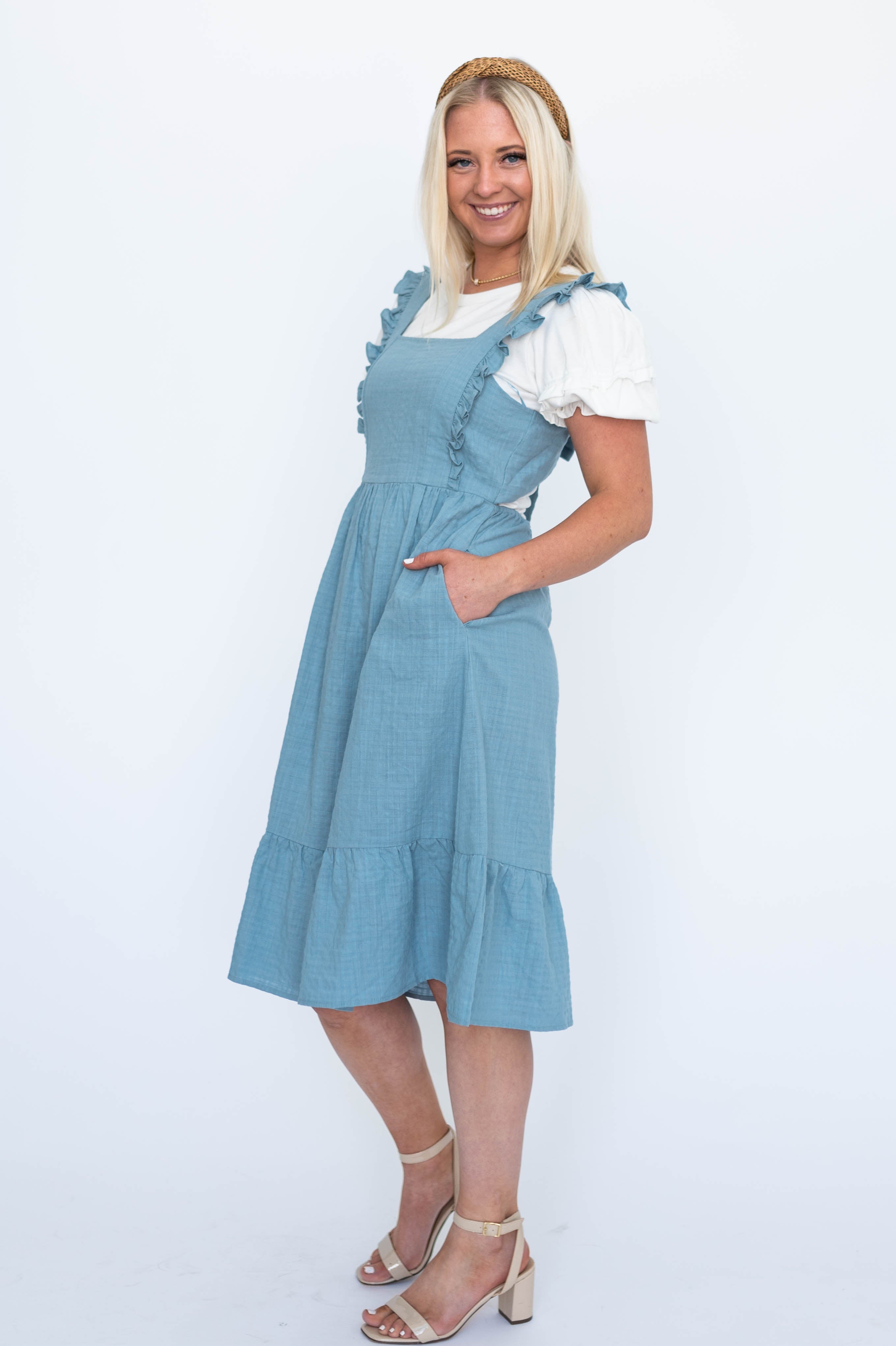 Eliana Blue Jumper Dress