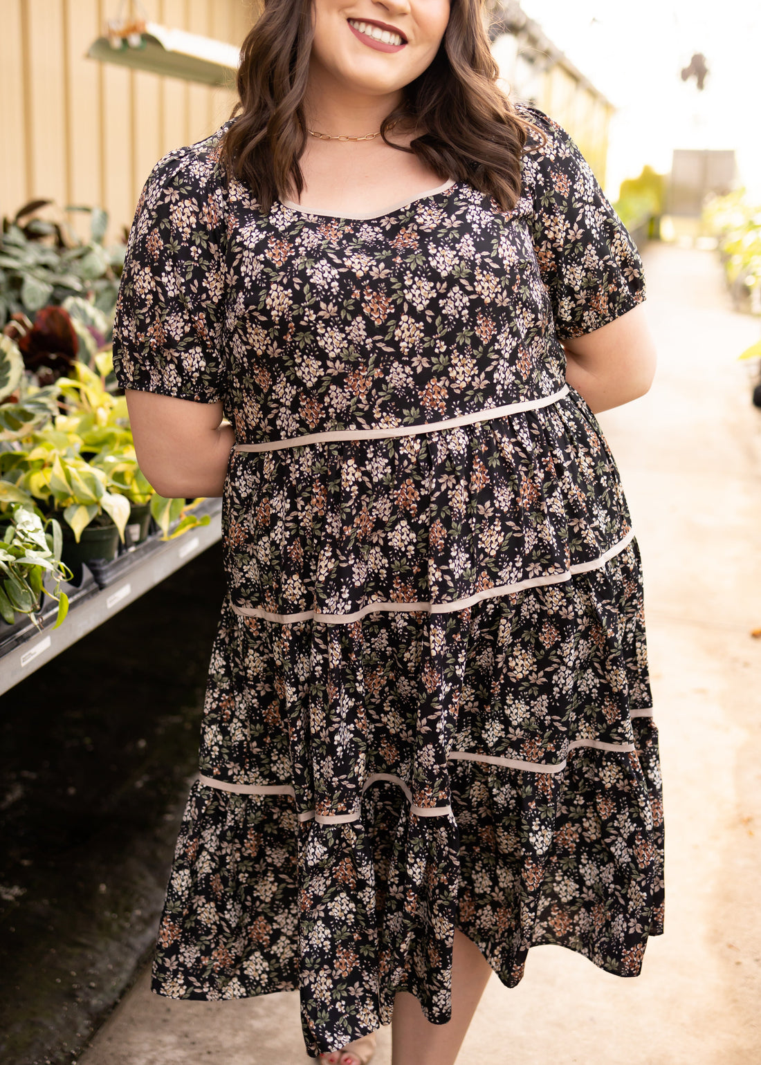 Eliza Black Floral Dress