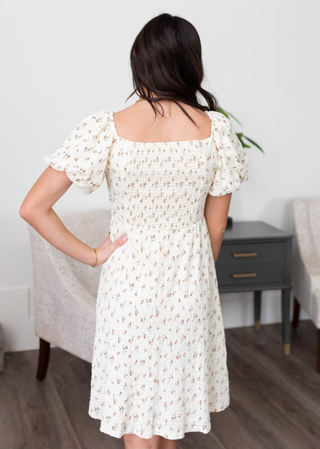 Elizabeth Cream Floral Printed Dress