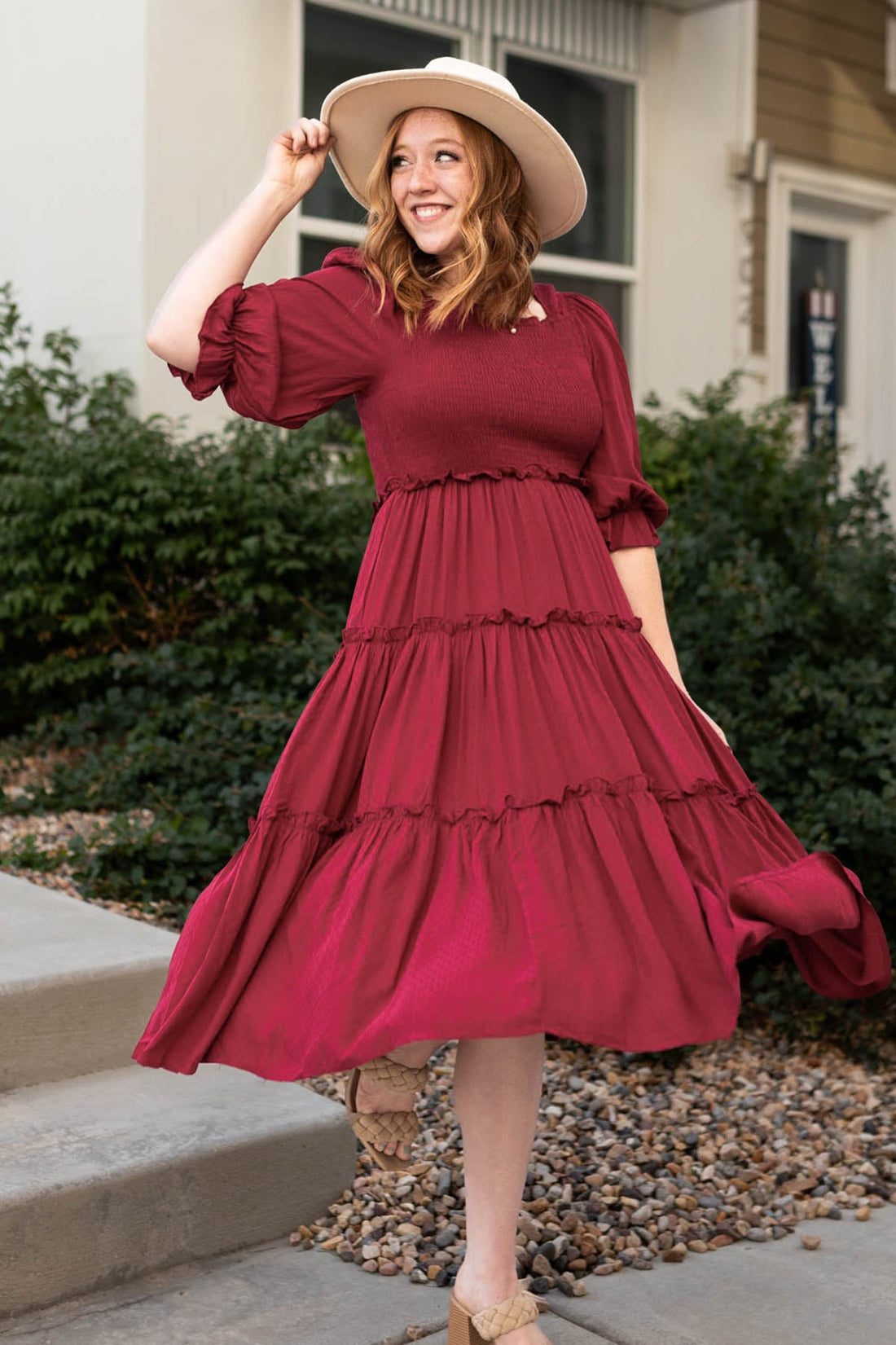 Elysia Deep Red Dress