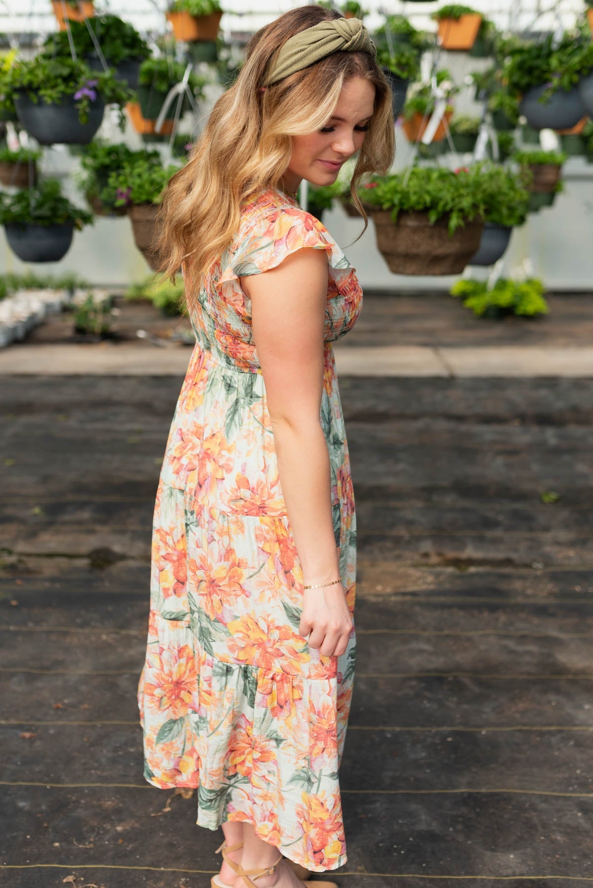 Evalina Mint Floral Dress