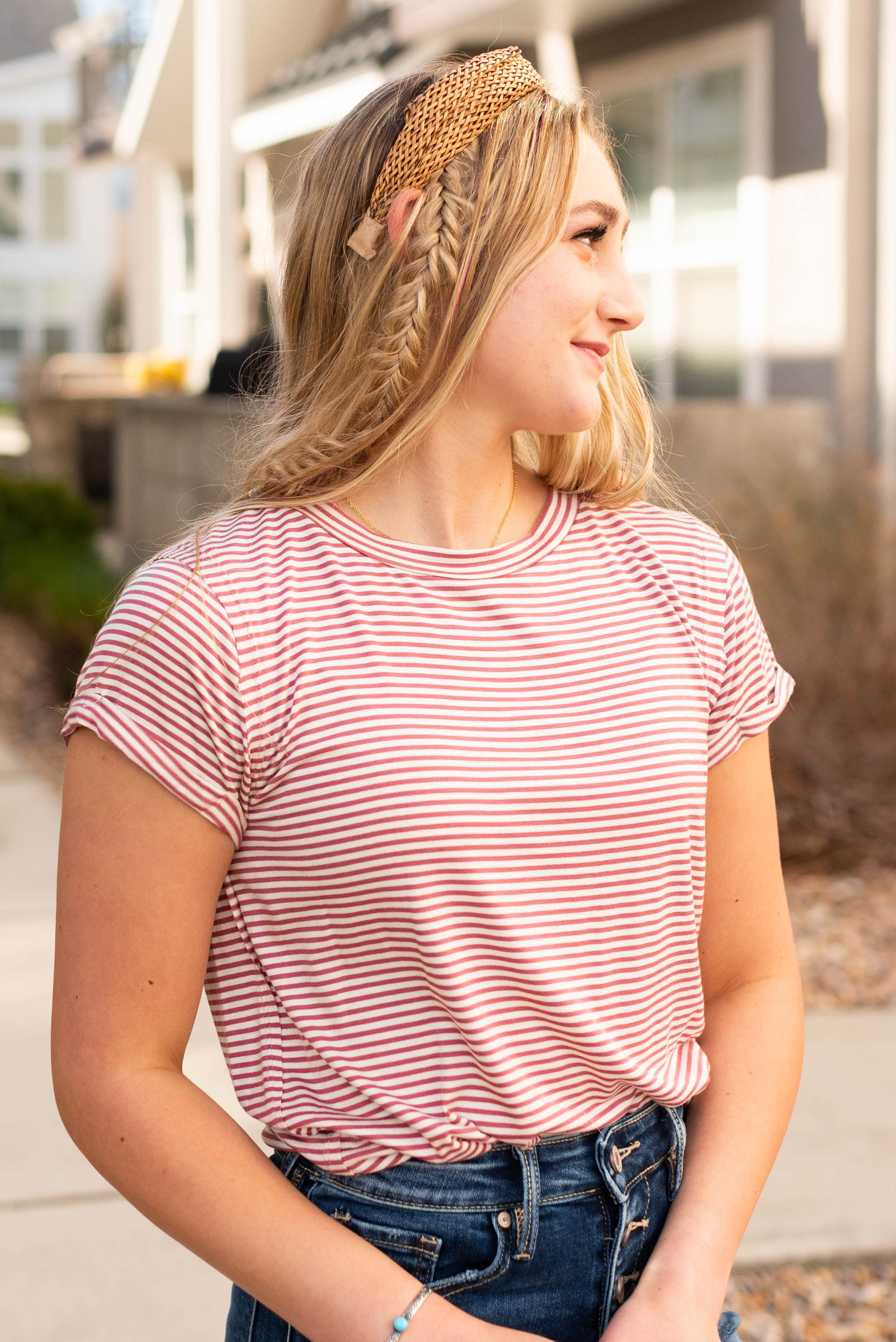 Evalyn Mauve Stripe Top