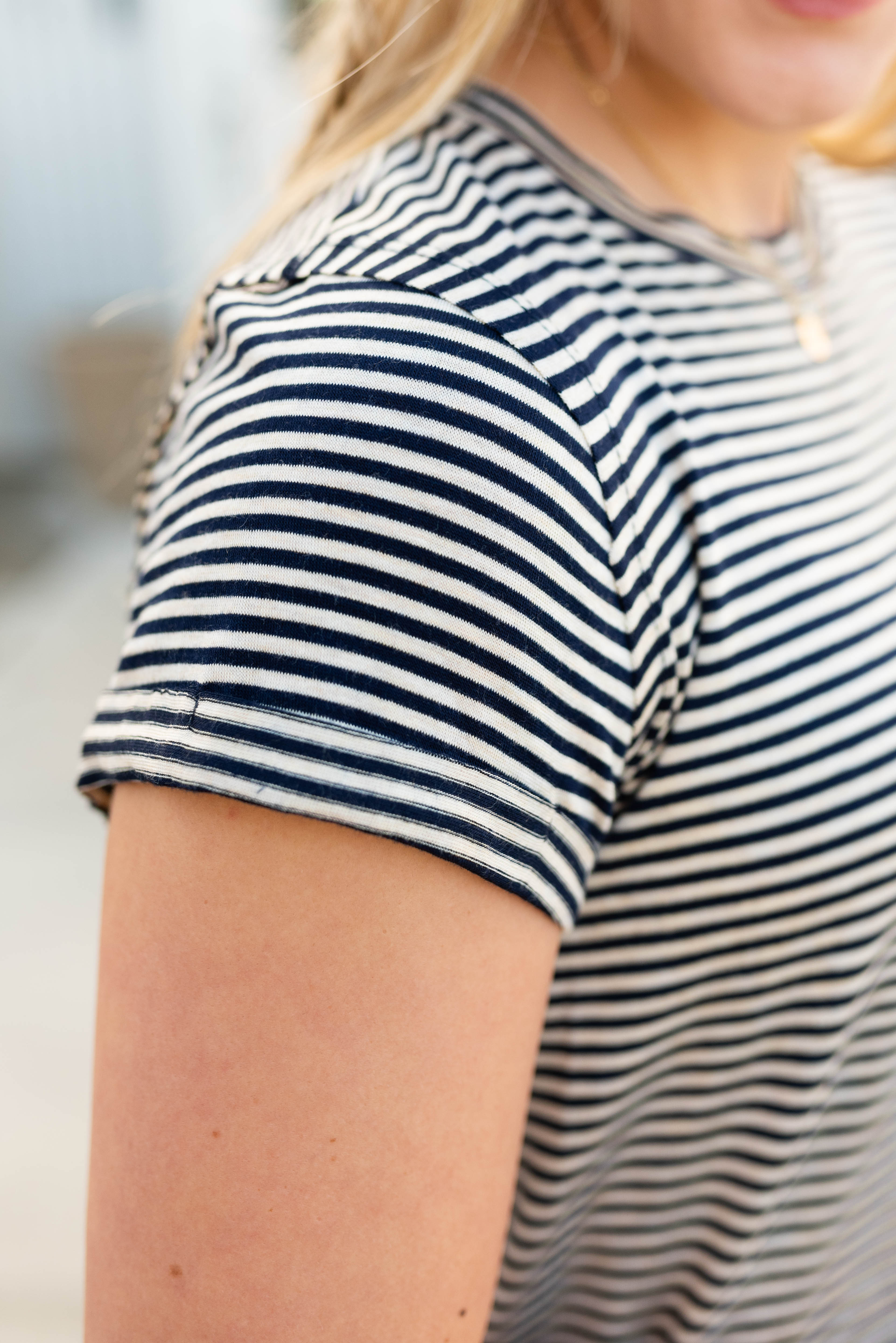 Evalyn Navy Stripe Top