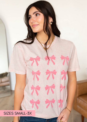 Eveline Light Pink Ribbons Graphic Tee
