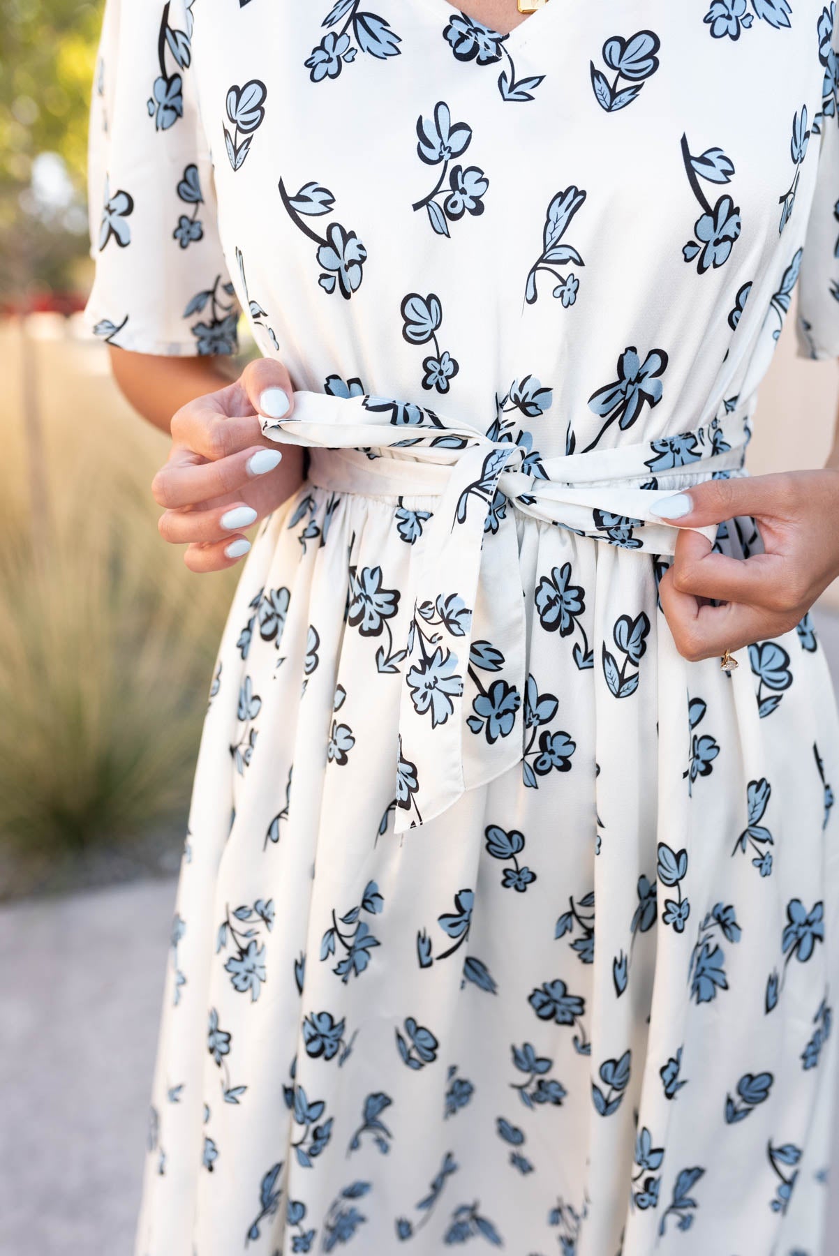 Evelyn Blue Floral Dress
