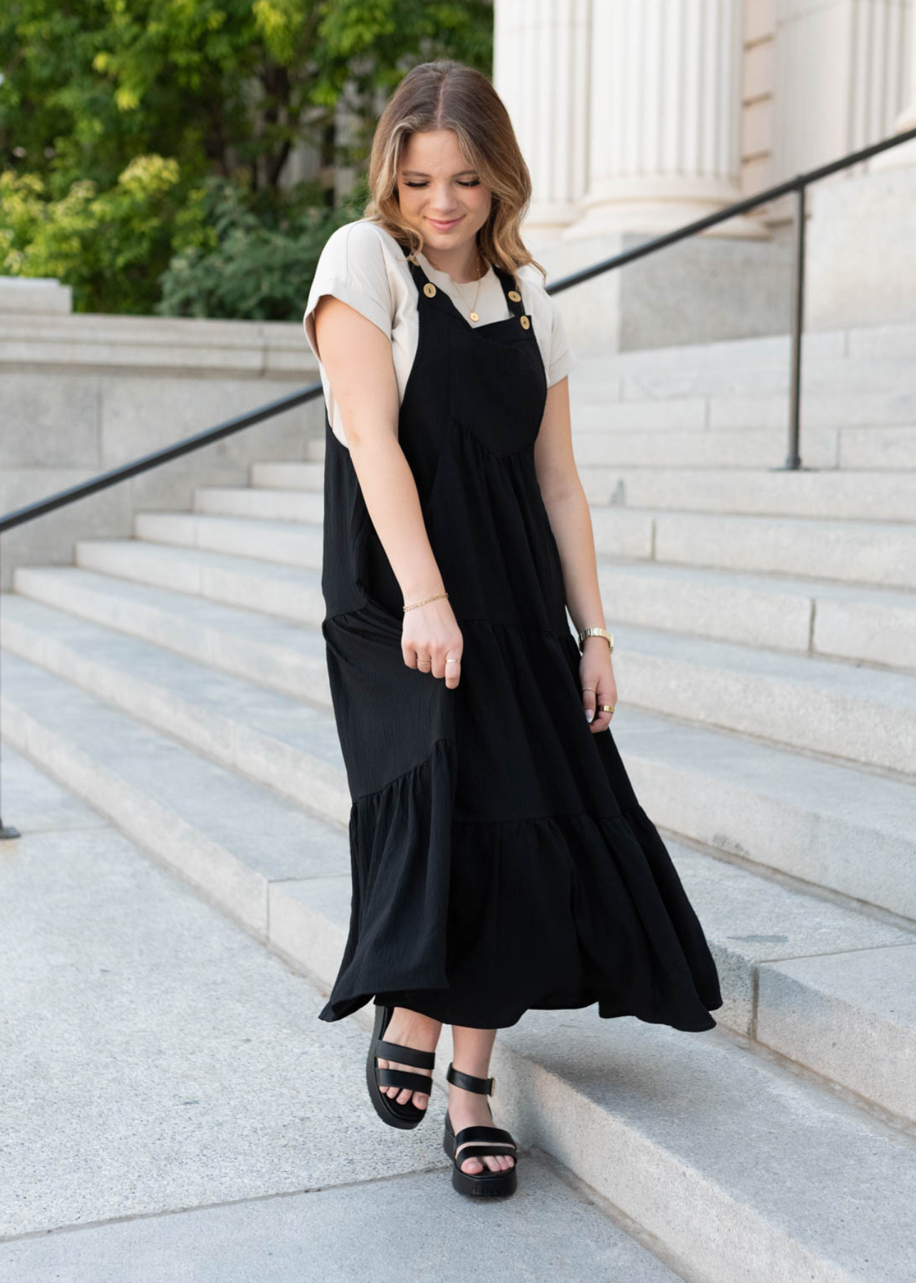 Everlee Black Overall Dress