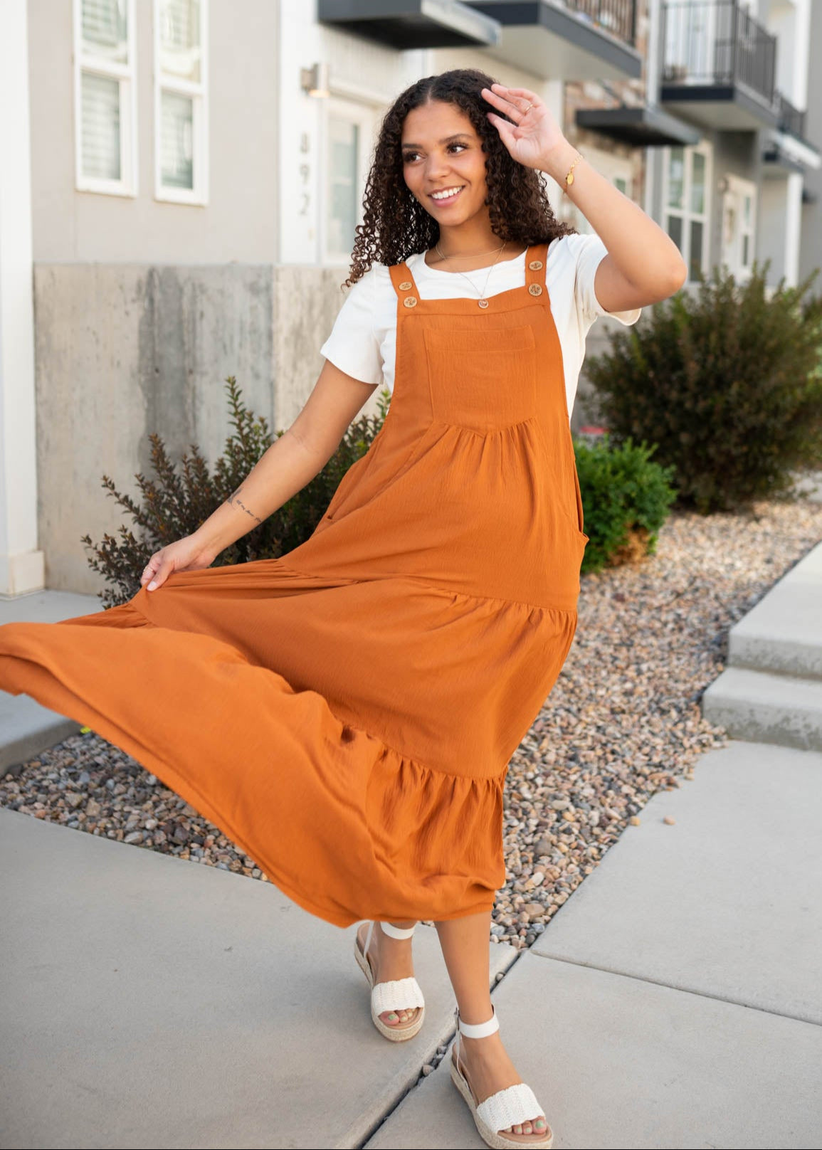 Everlee Toffee Overall Dress