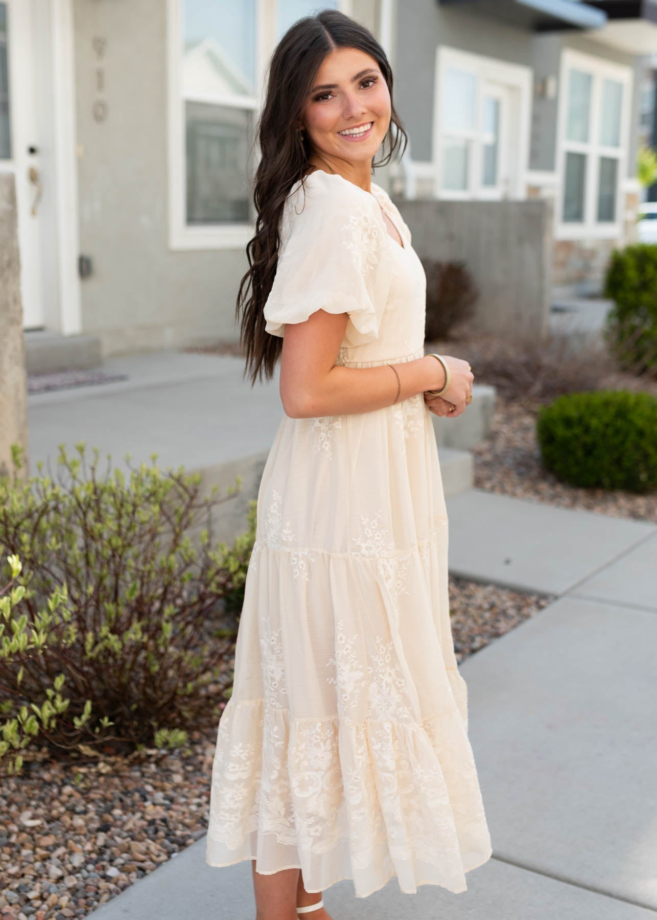 Everleigh Natural Embroidered Dress
