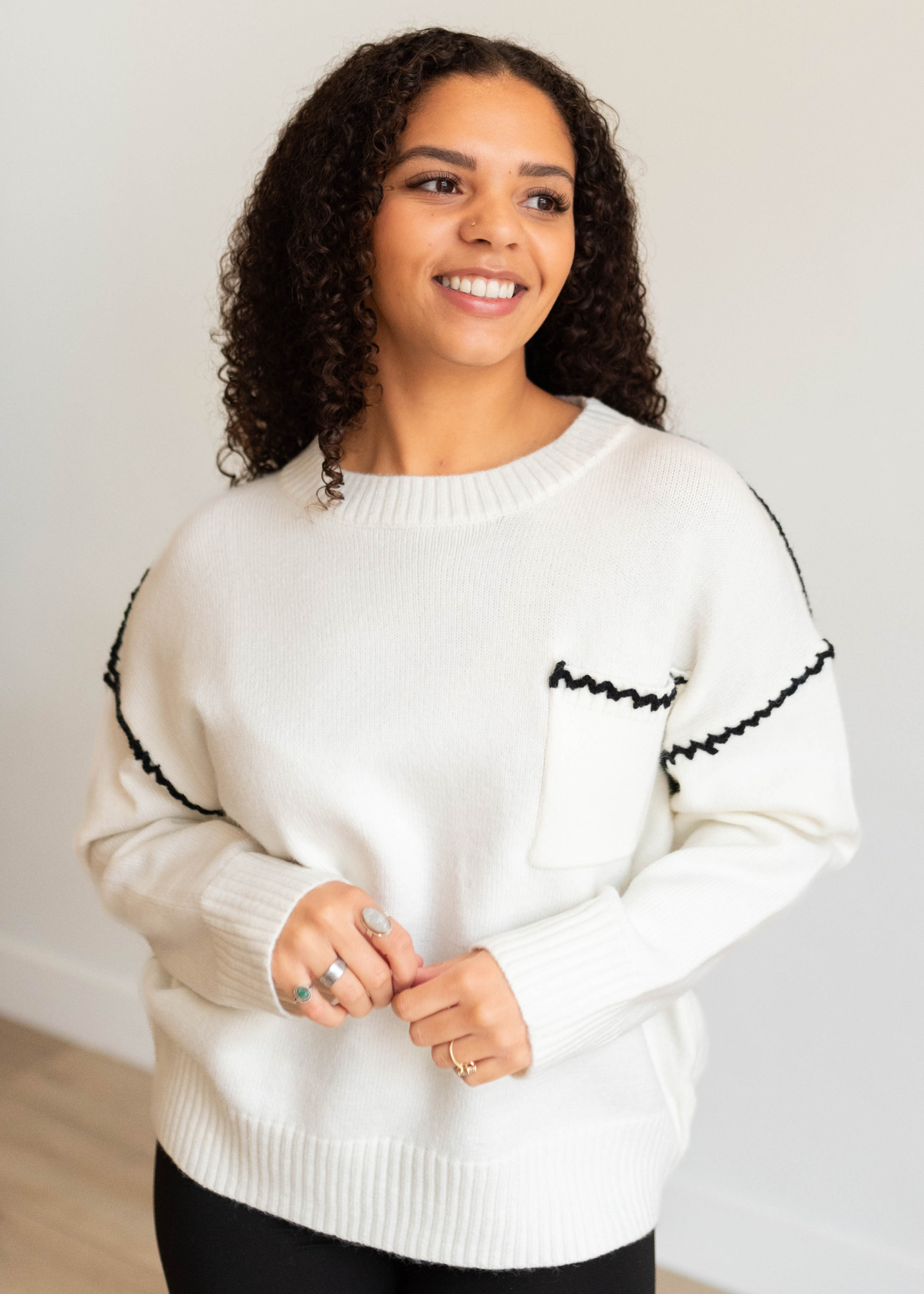 Everlie Ivory Knit Sweater