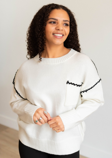 Everlie Ivory Knit Sweater