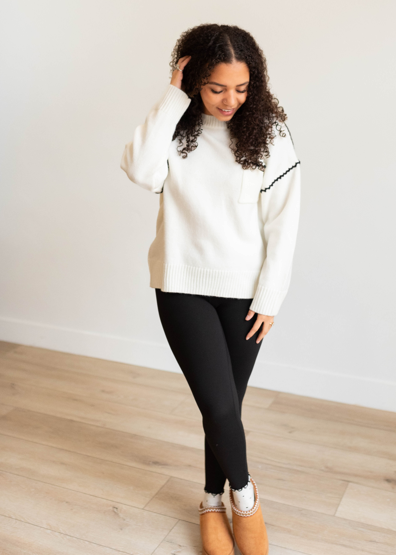 Everlie Ivory Knit Sweater