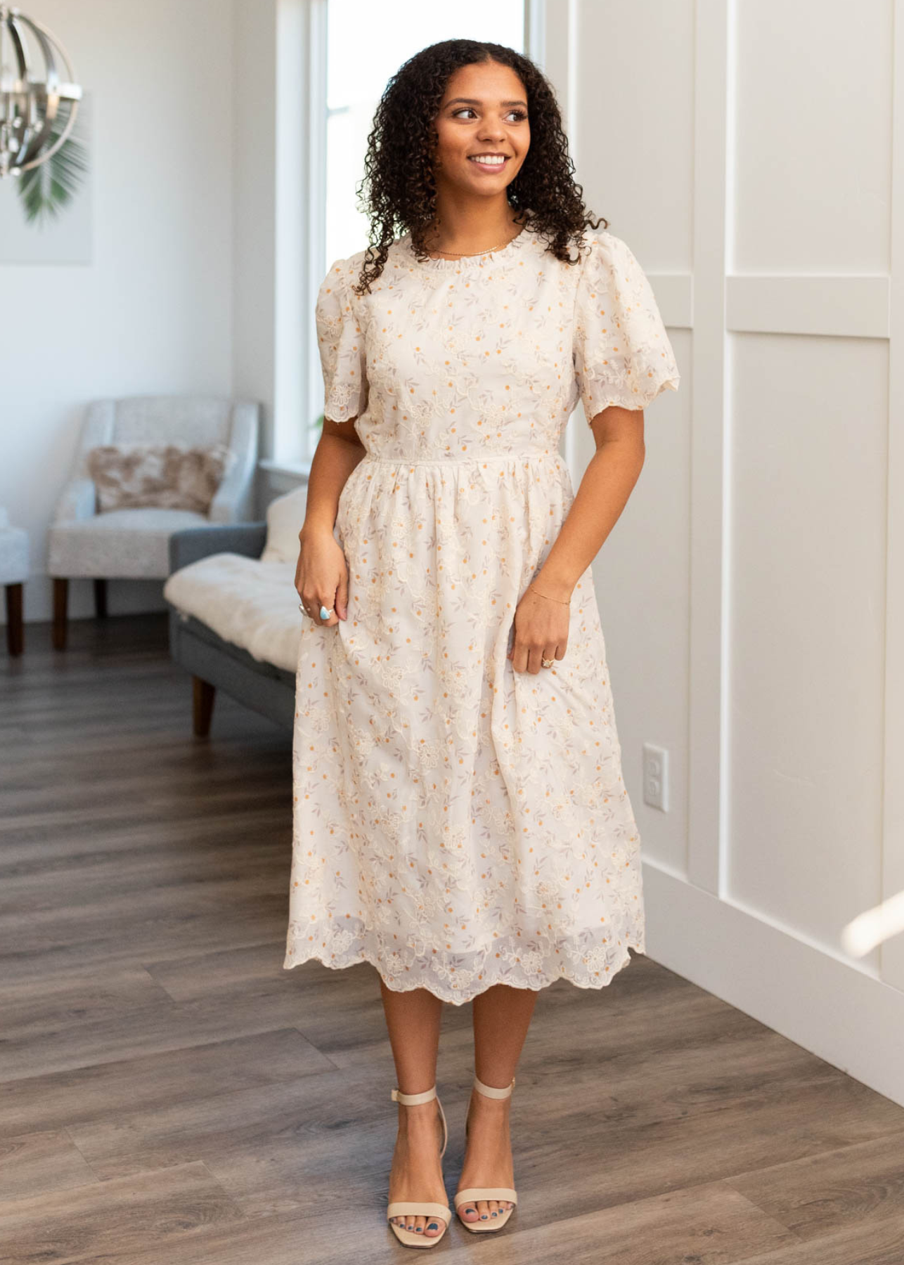Everly Marigold Embroidered Dress
