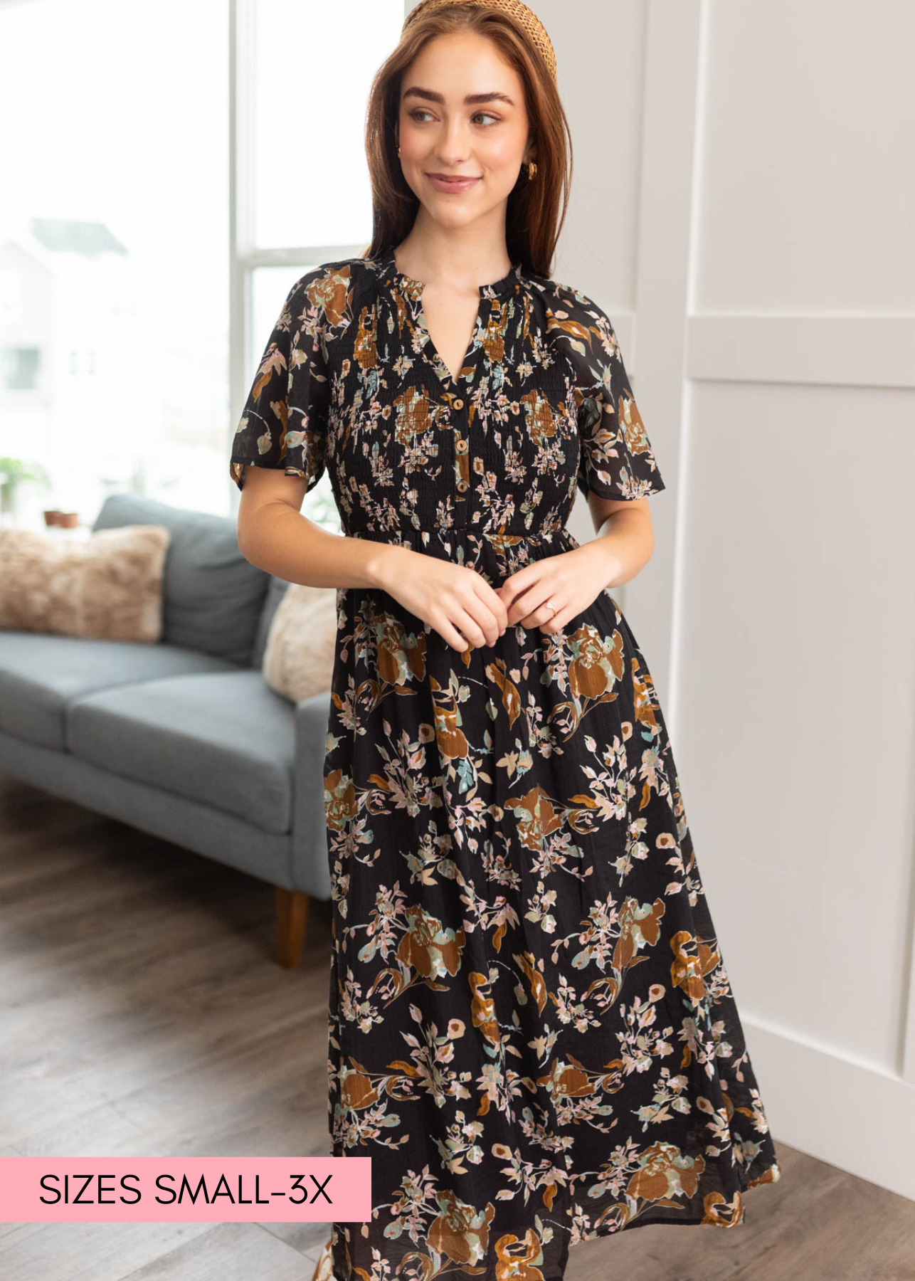 Faye Black Floral Dress