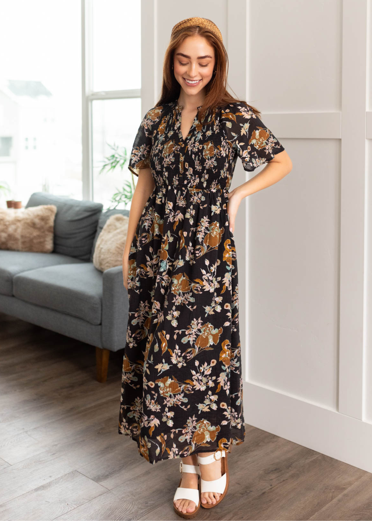 Faye Black Floral Dress