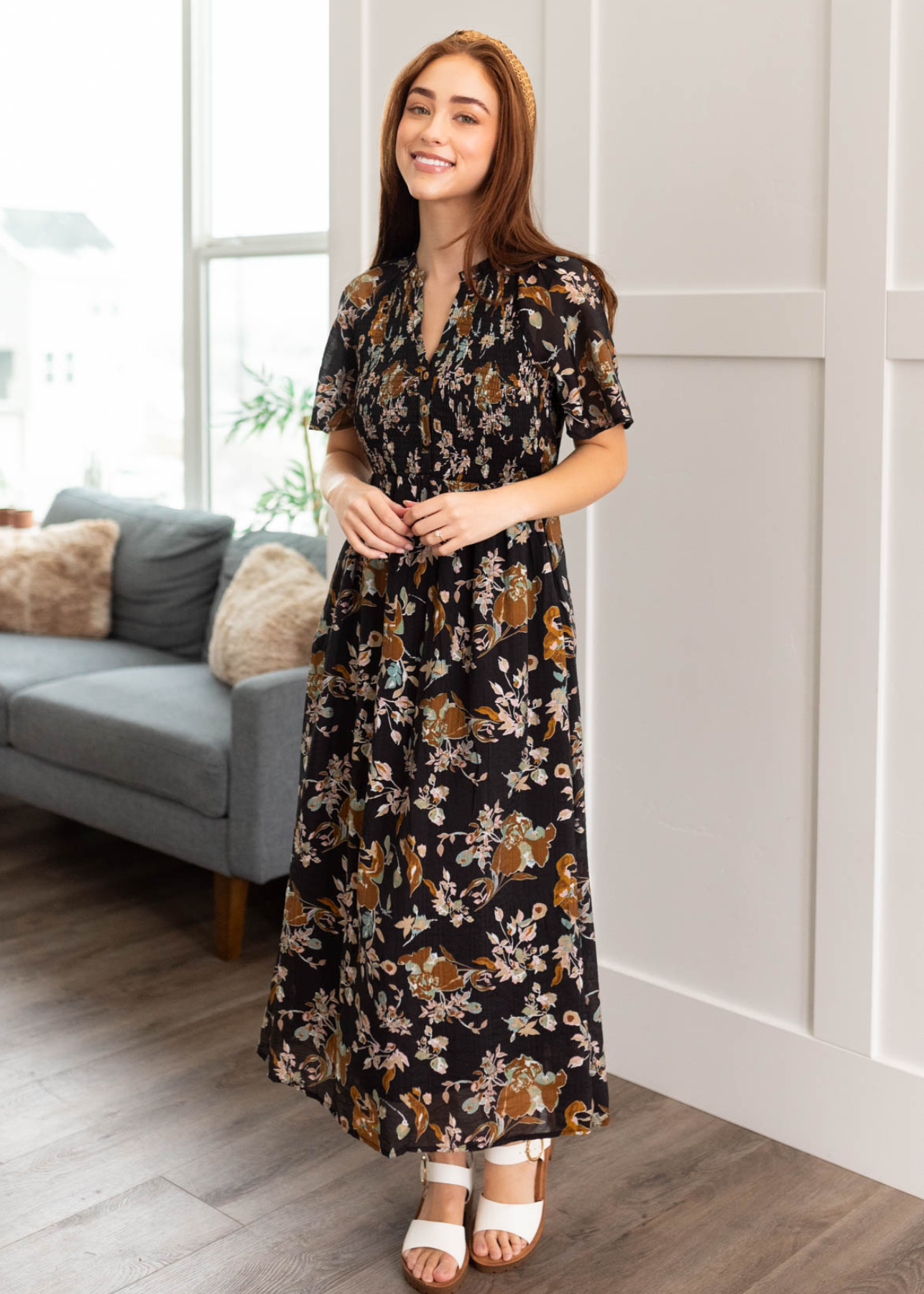Faye Black Floral Dress